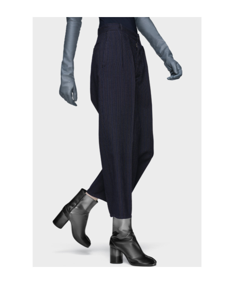 Maison Margiela Pleated Pinstripe Pants In Black
