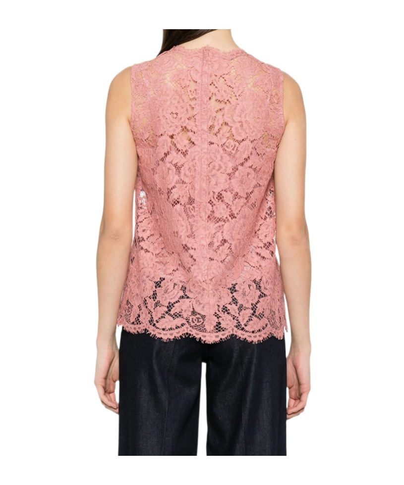 Dolce & Gabbana Cordonetto-lace Blouse In Pink
