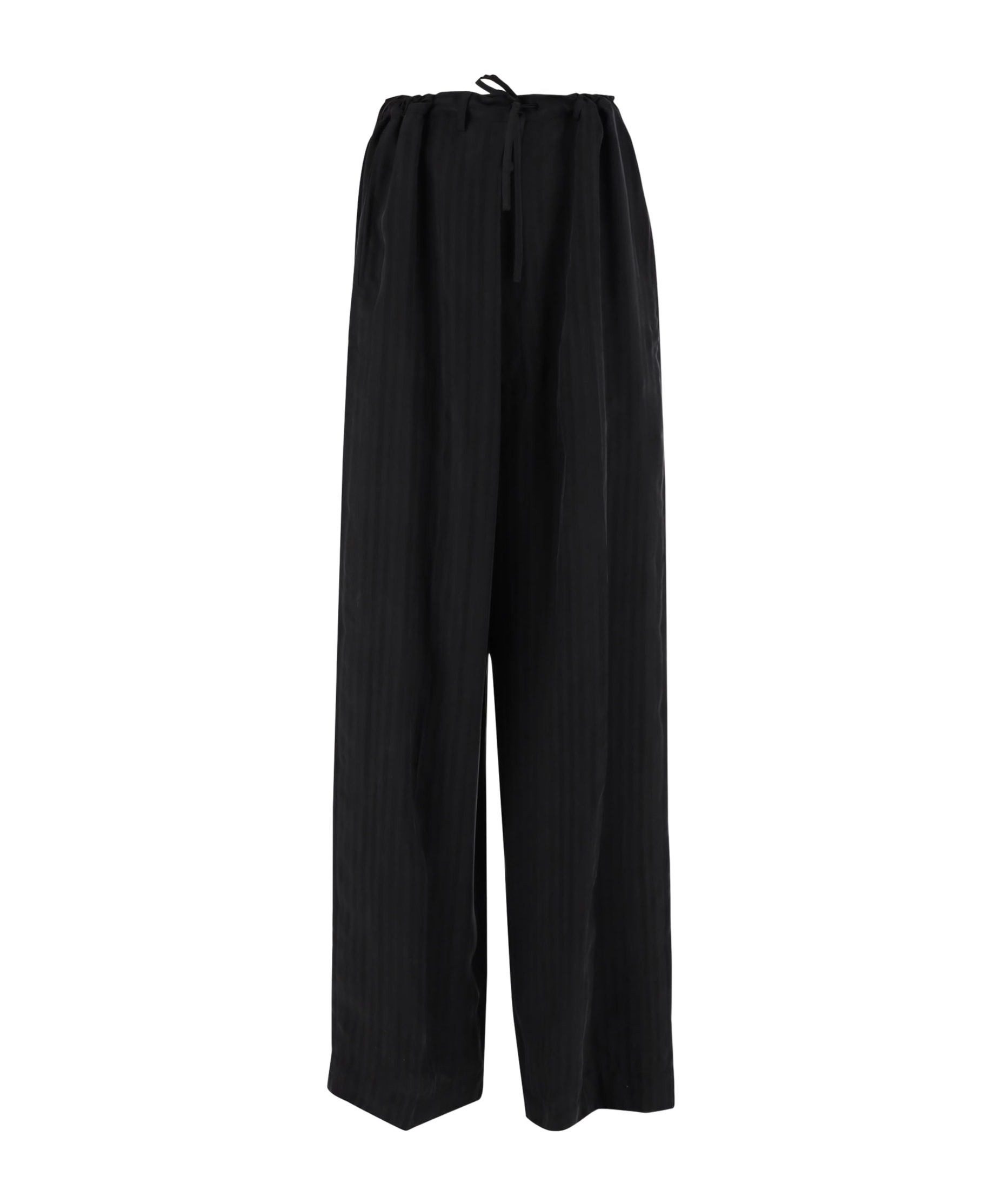 Balenciaga Drawstring Wide-leg Trousers In Black