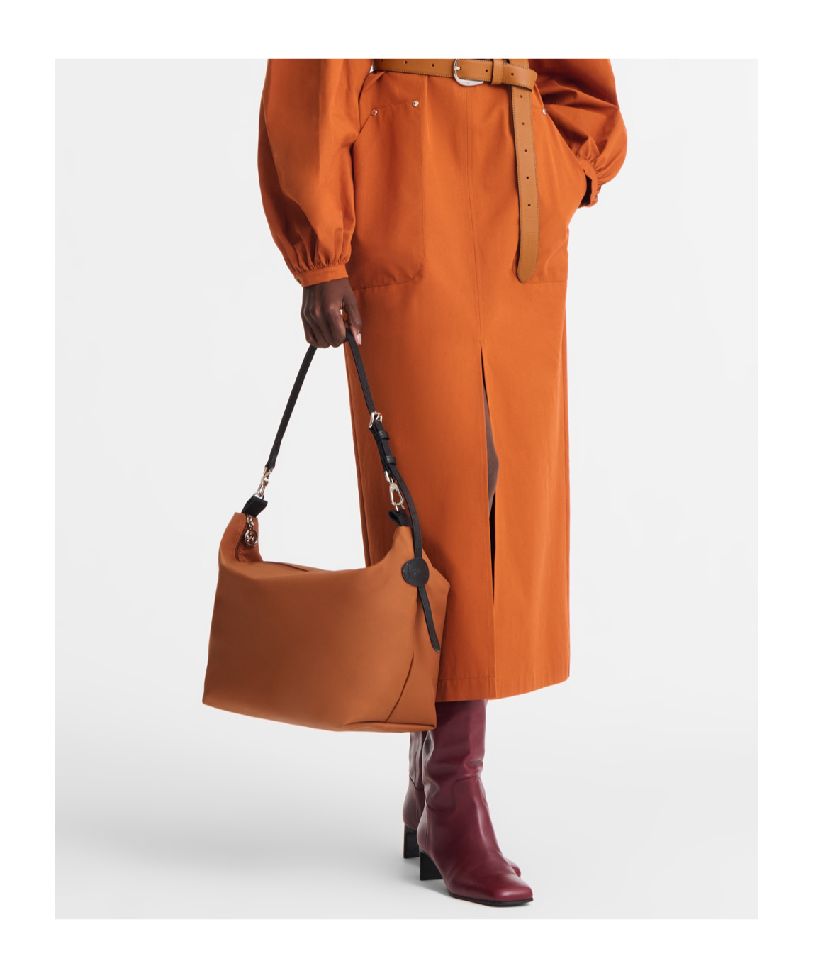 Longchamp Le Slouchy M Hobo Bag In Brown