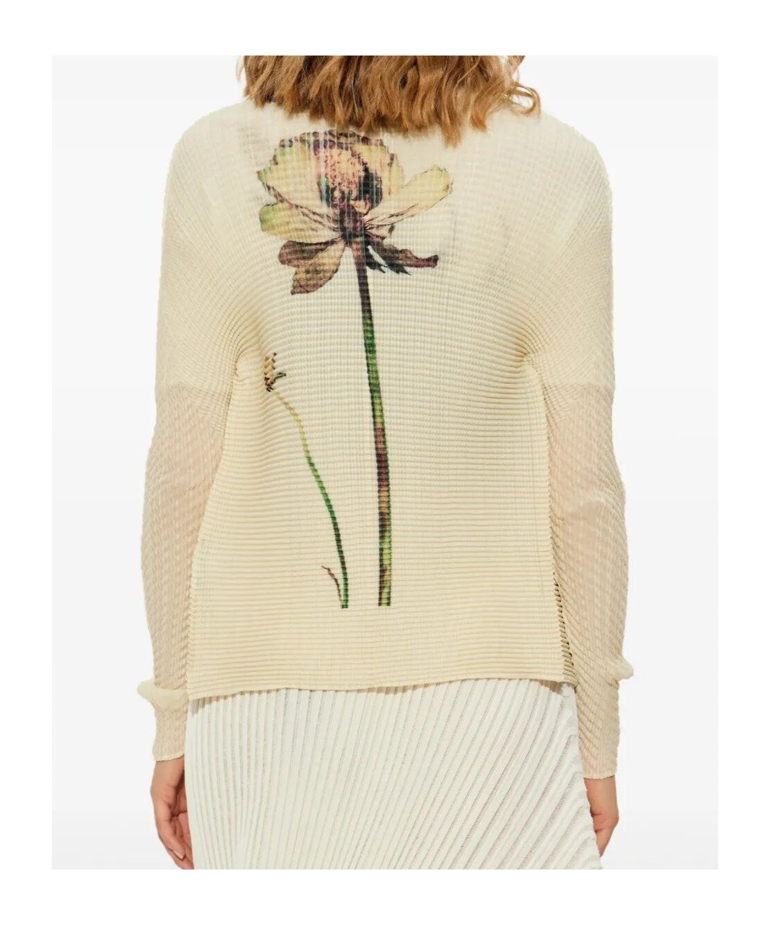 Issey Miyake Pressed Flora Pleats Top Shirt Clothing In Yellow
