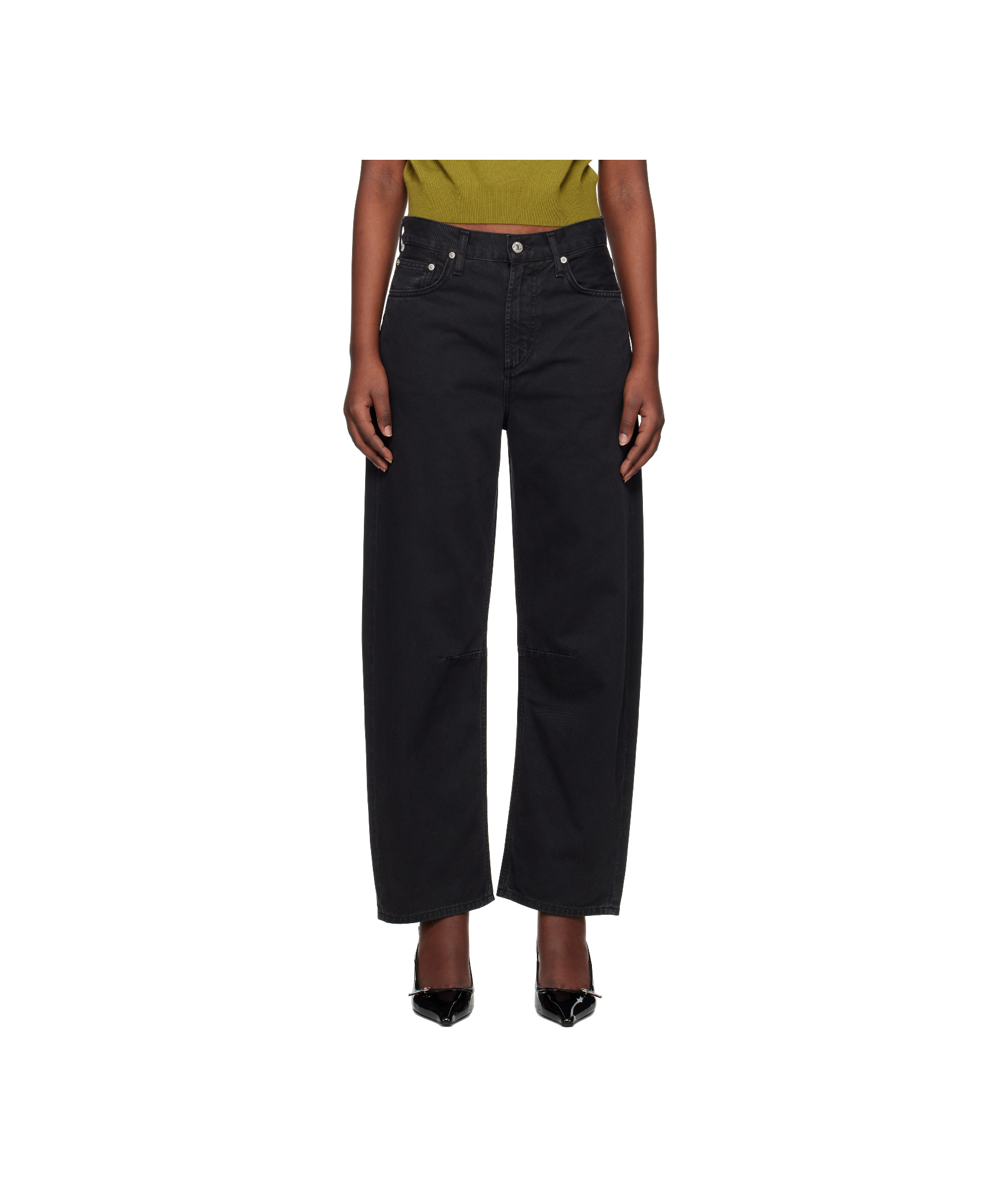 Citizens Of Humanity Black Gaucho Vintage Wide Leg Jeans In Black