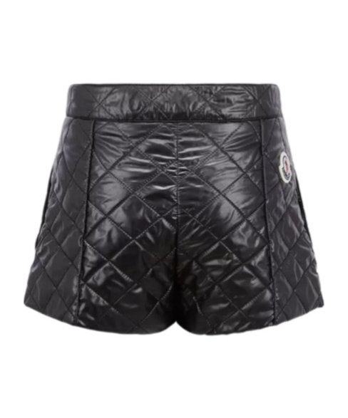 Moncler Enfant Logo Patch Quilted Shorts In Black