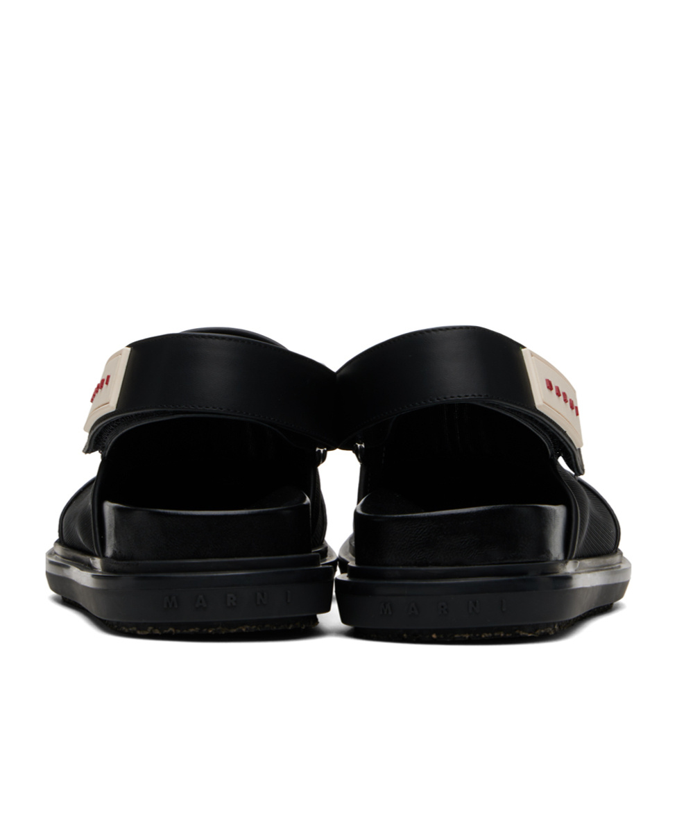 Marni Black Back Strap Mules In Black