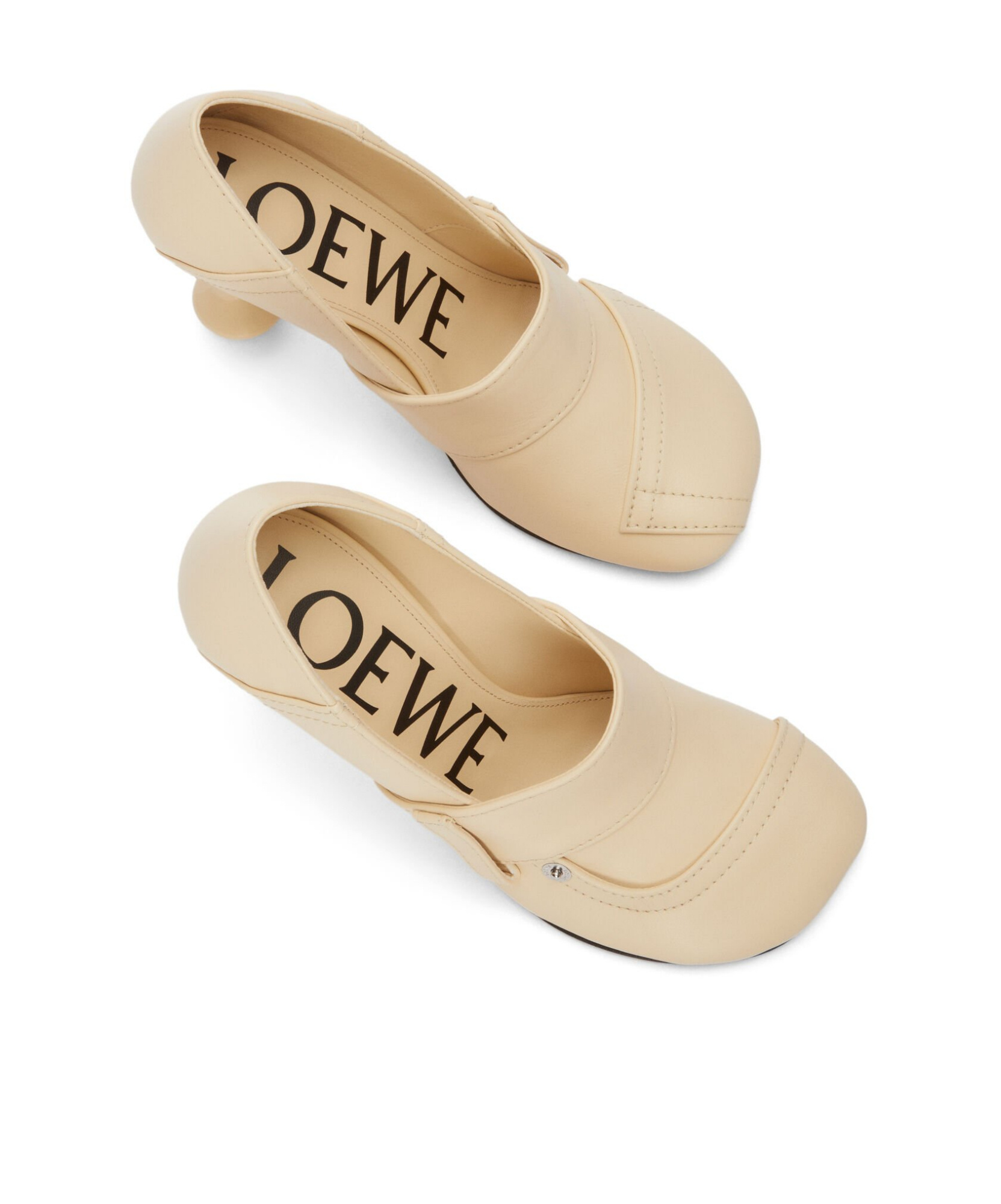 Loewe Woman Pumps Cream Size 6 Leather In Neutral