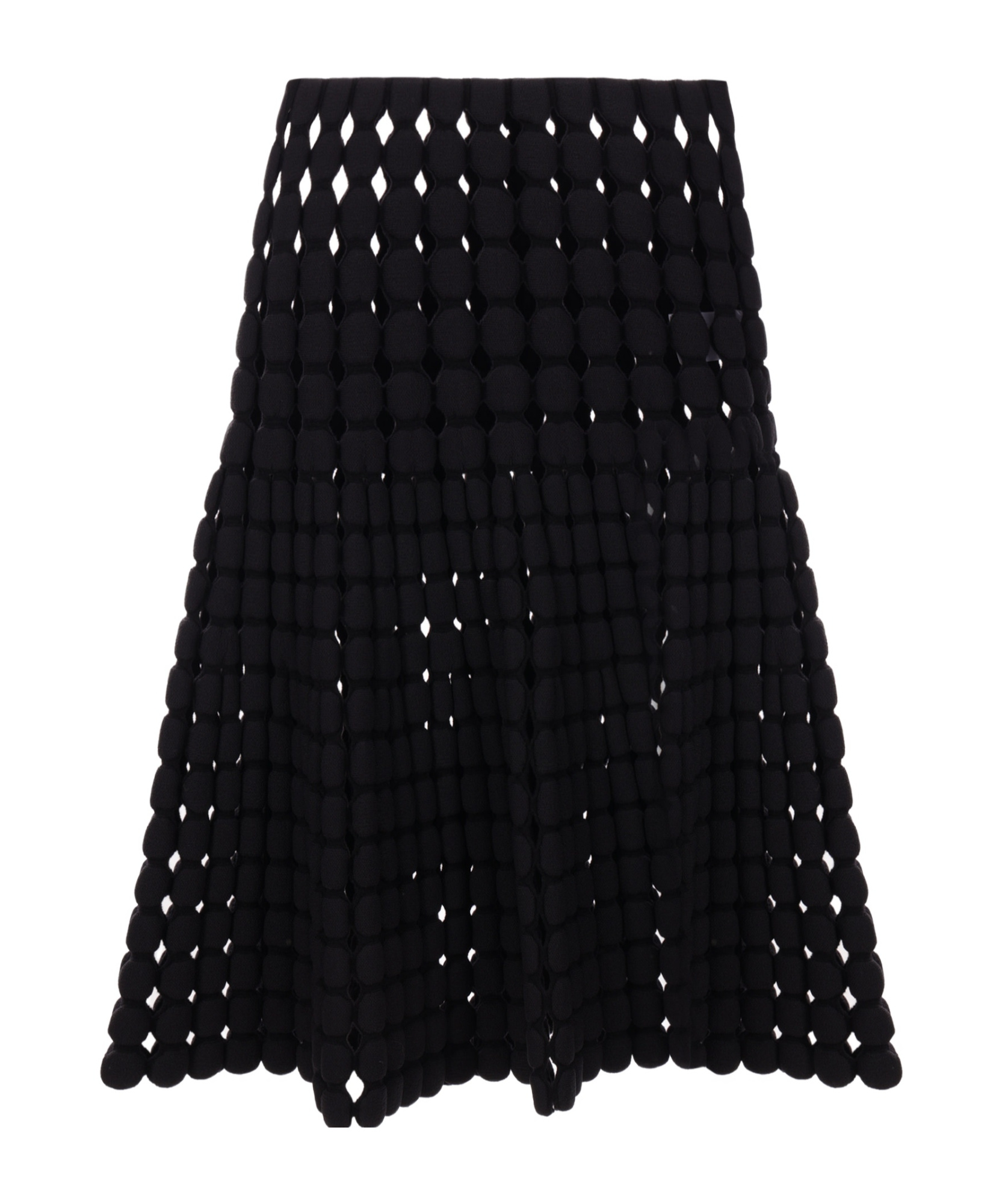 ALAÏA ALAÏA PERFORATED KNITTED FLARED MIDI SKIRT