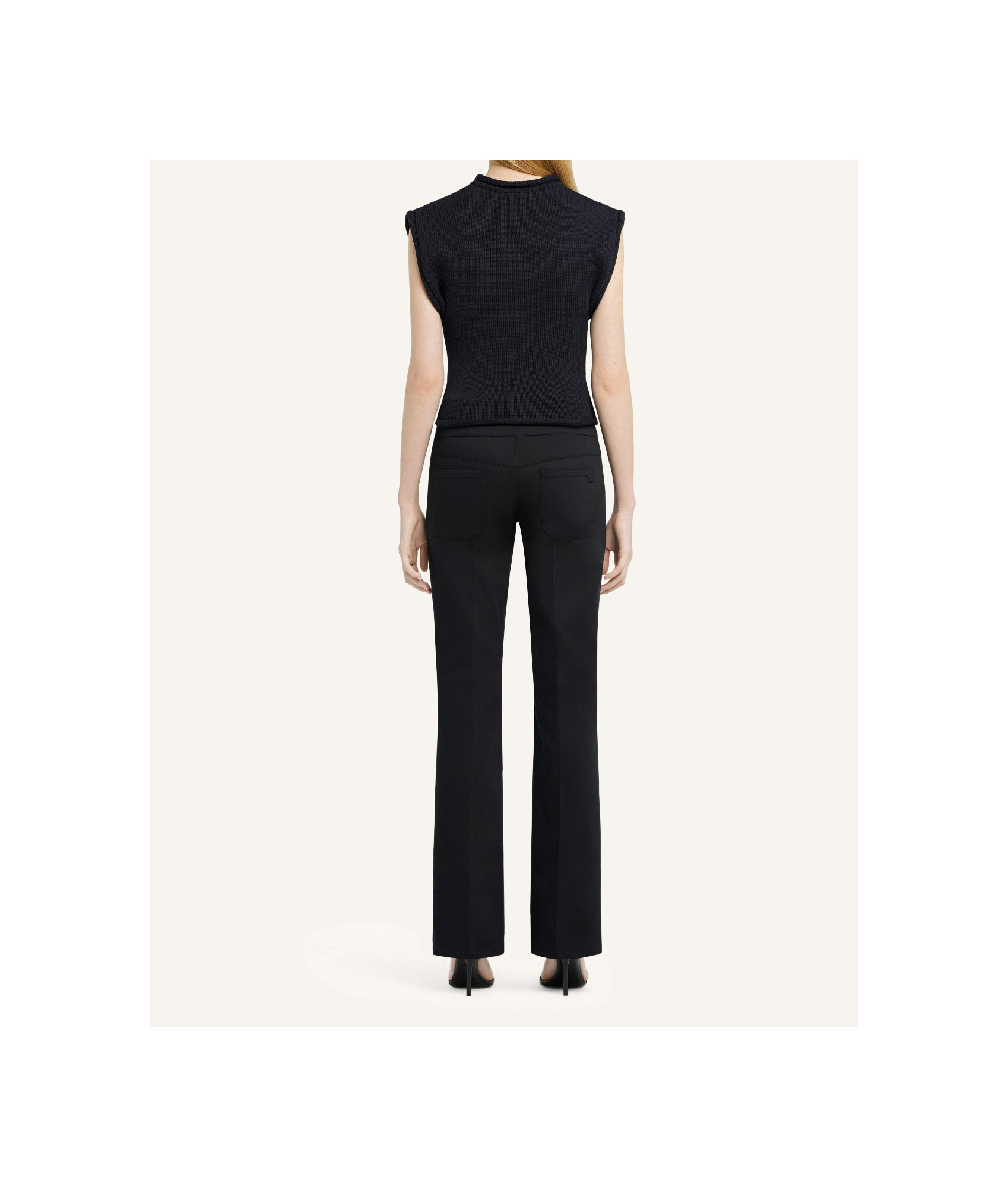 Shop Courrèges Cropped Sleeveless Jumper In Black