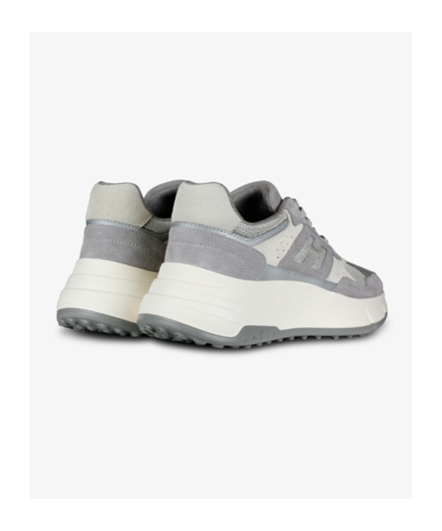 Shop Hogan Hi-fi Side Logo Patch Sneakers In Gray