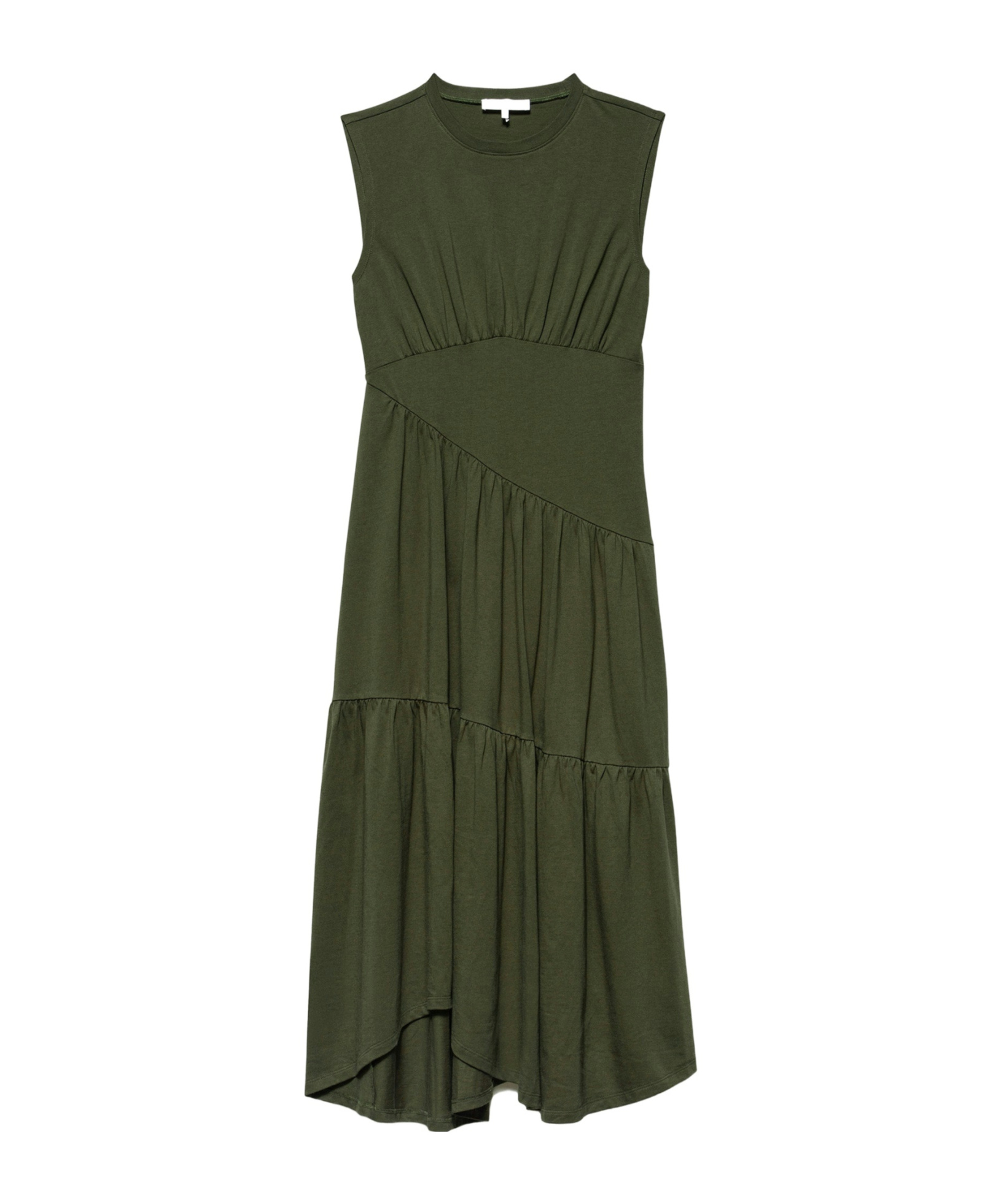 Frame Ribbed-knit Midi Dress In Green
