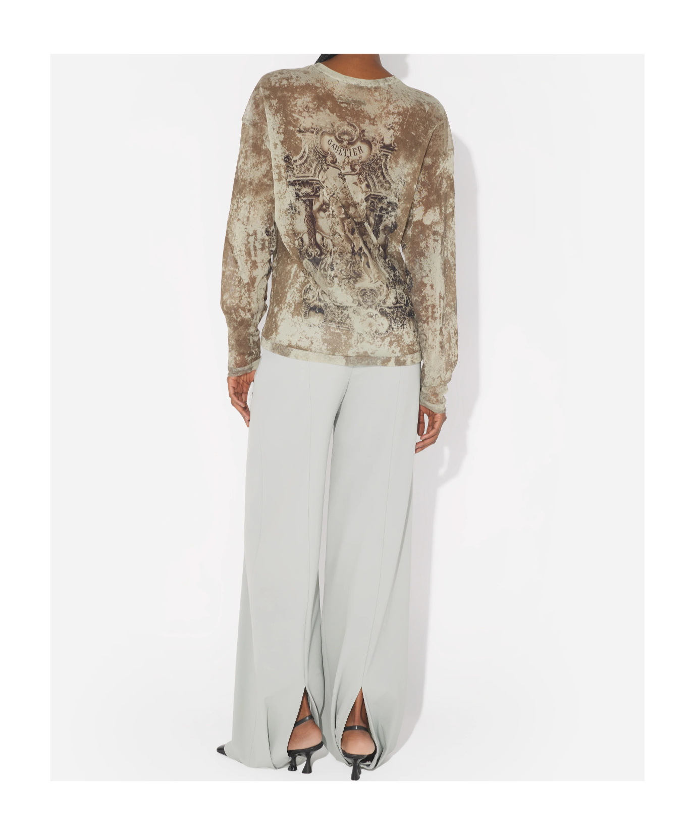 Jean Paul Gaultier The Oversized Beige Médaillon Top In Brown