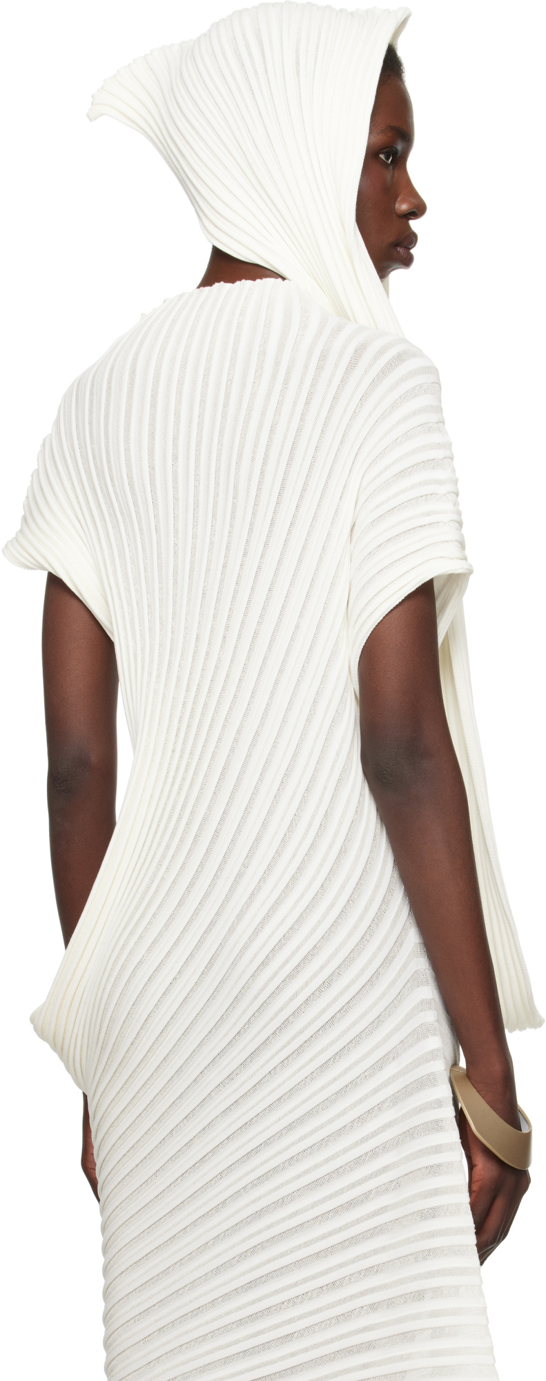 Issey Miyake Ssense Exclusive Bridal Capsule Stream Scarf In White