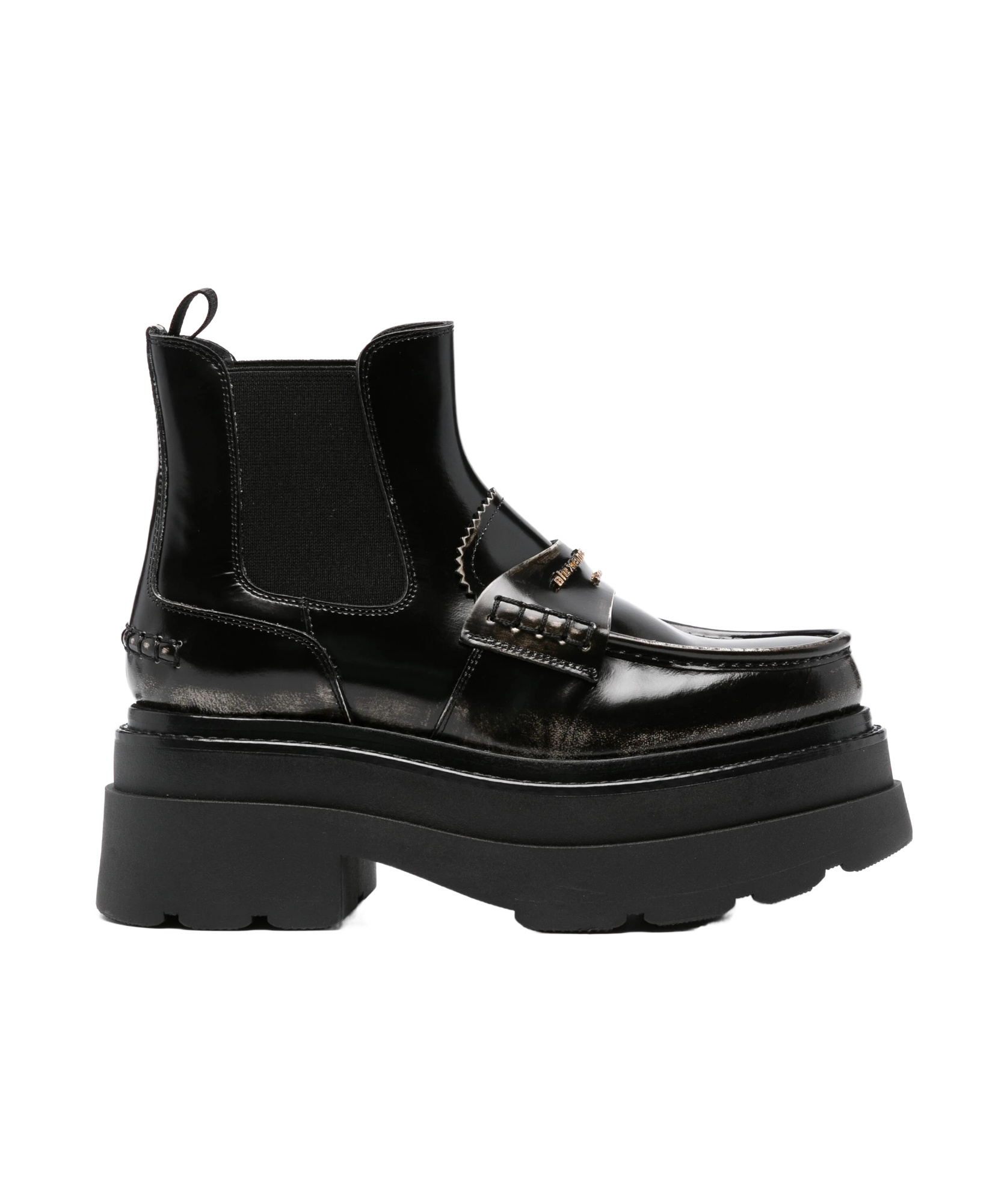 Alexander Wang Logo-plaque Chunky Sole Boots In Black