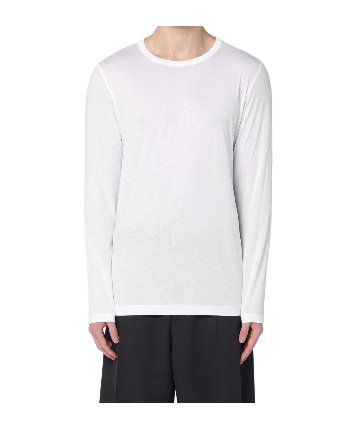 Dries Van Noten Long-sleeved Crewneck T-shirt In White