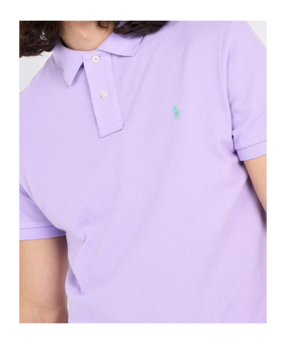 Polo Ralph Lauren Man Polo Shirt Lilac Size Xxl Cotton In Purple