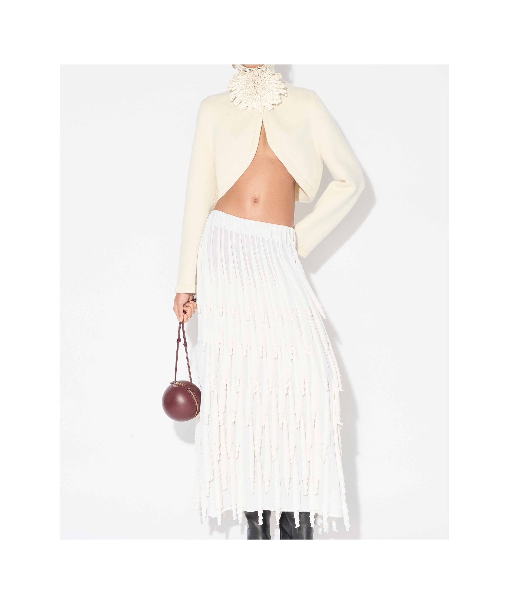 Alaïa Womens Blanc Naturel Cut-out Knitted Cashmere And Wool-blend Jumper In Multi