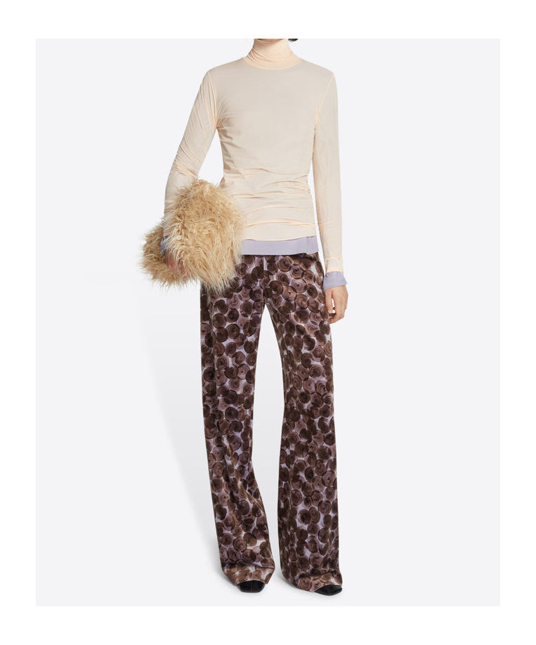 Shop Dries Van Noten Sheer Turtleneck Long-sleeved T-shirt In Nude