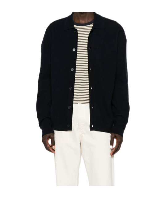 Samsoe & Samsoe Button Long-sleeved Sweater In Black