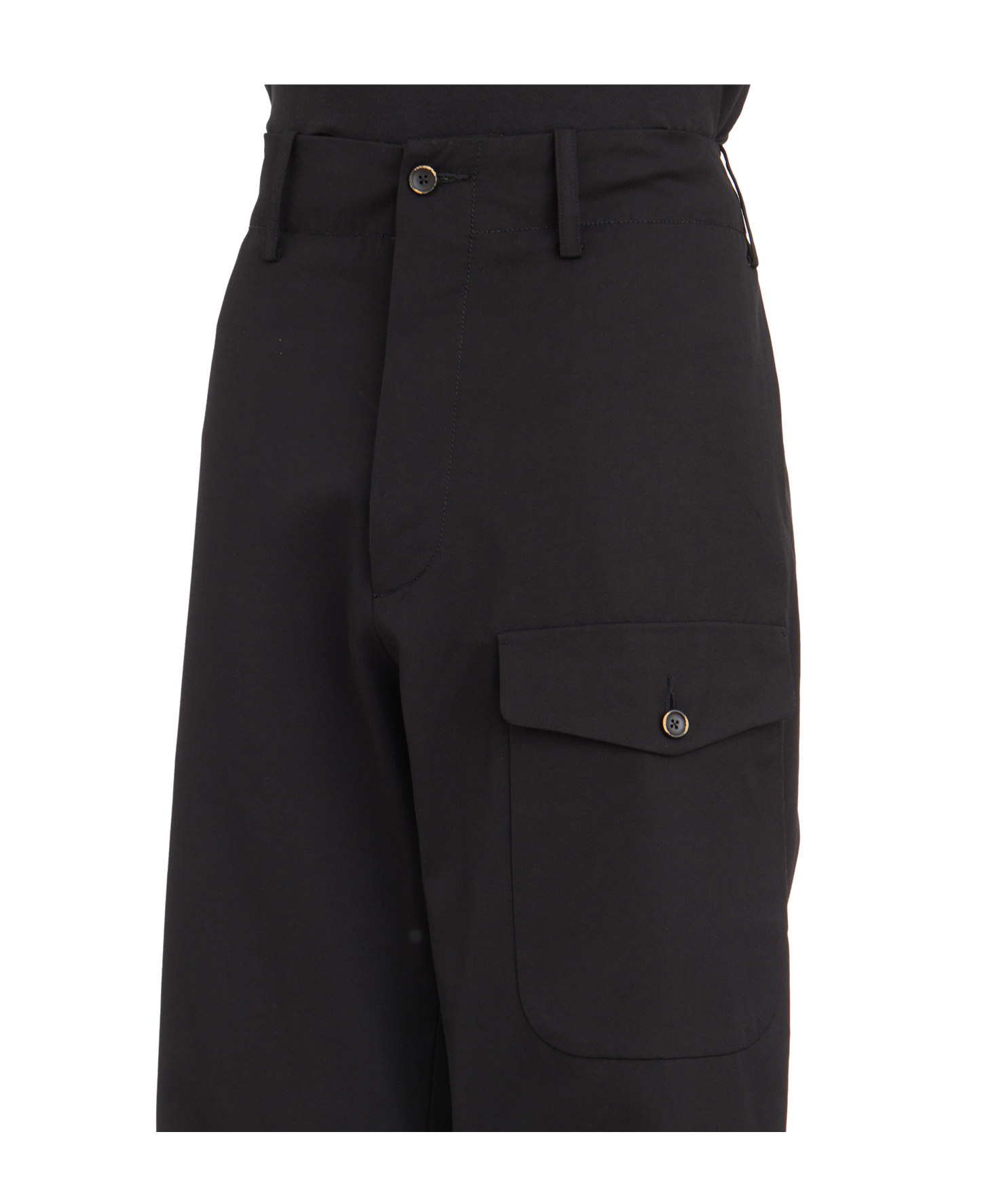 Uma Wang Belt Loop Casual Pants In Black