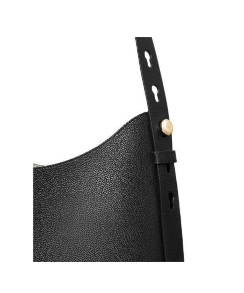 Tory Burch Romy Small Leather Hobo Bag In Black