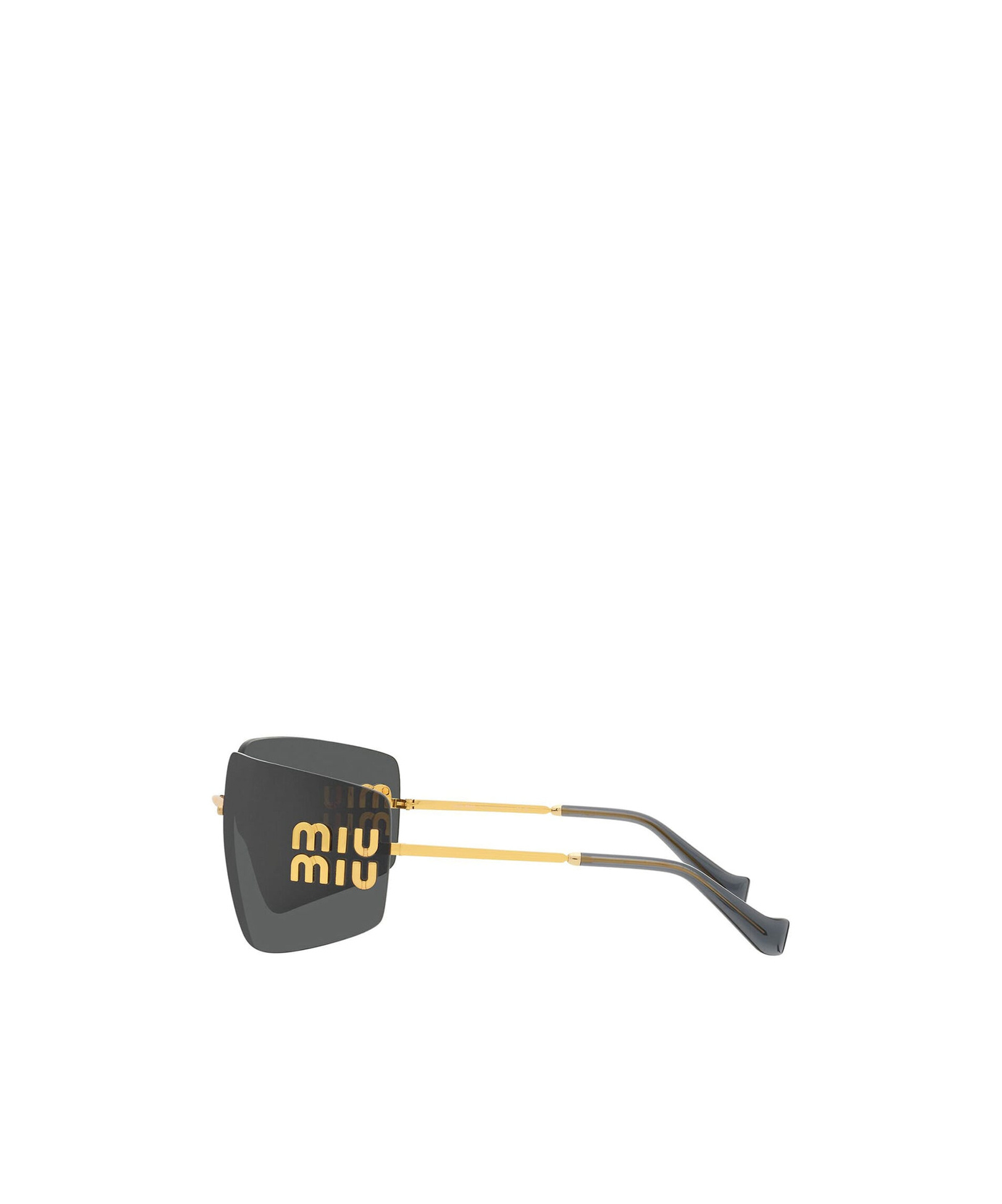Miu Miu Mu 54ys 80 Rimless Titanium Wrap Sunglasses In Gray