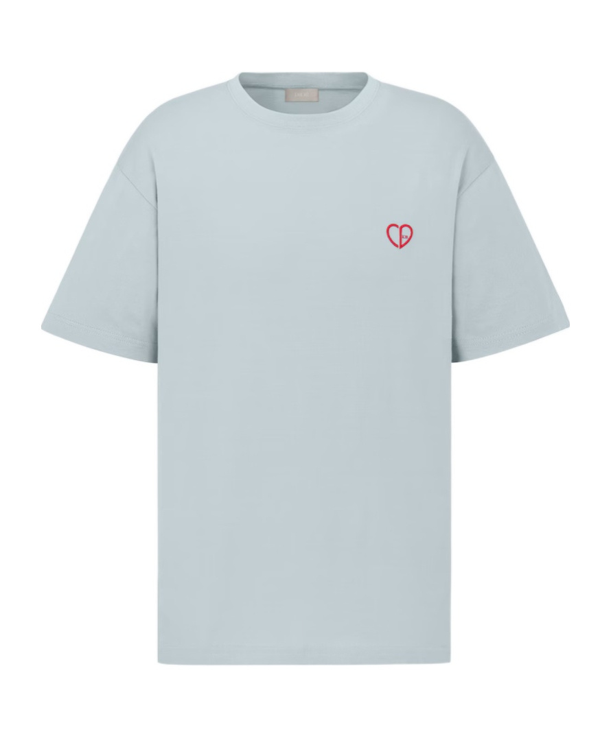 Dior Cd Heart Short-sleeved T-shirt In Blue