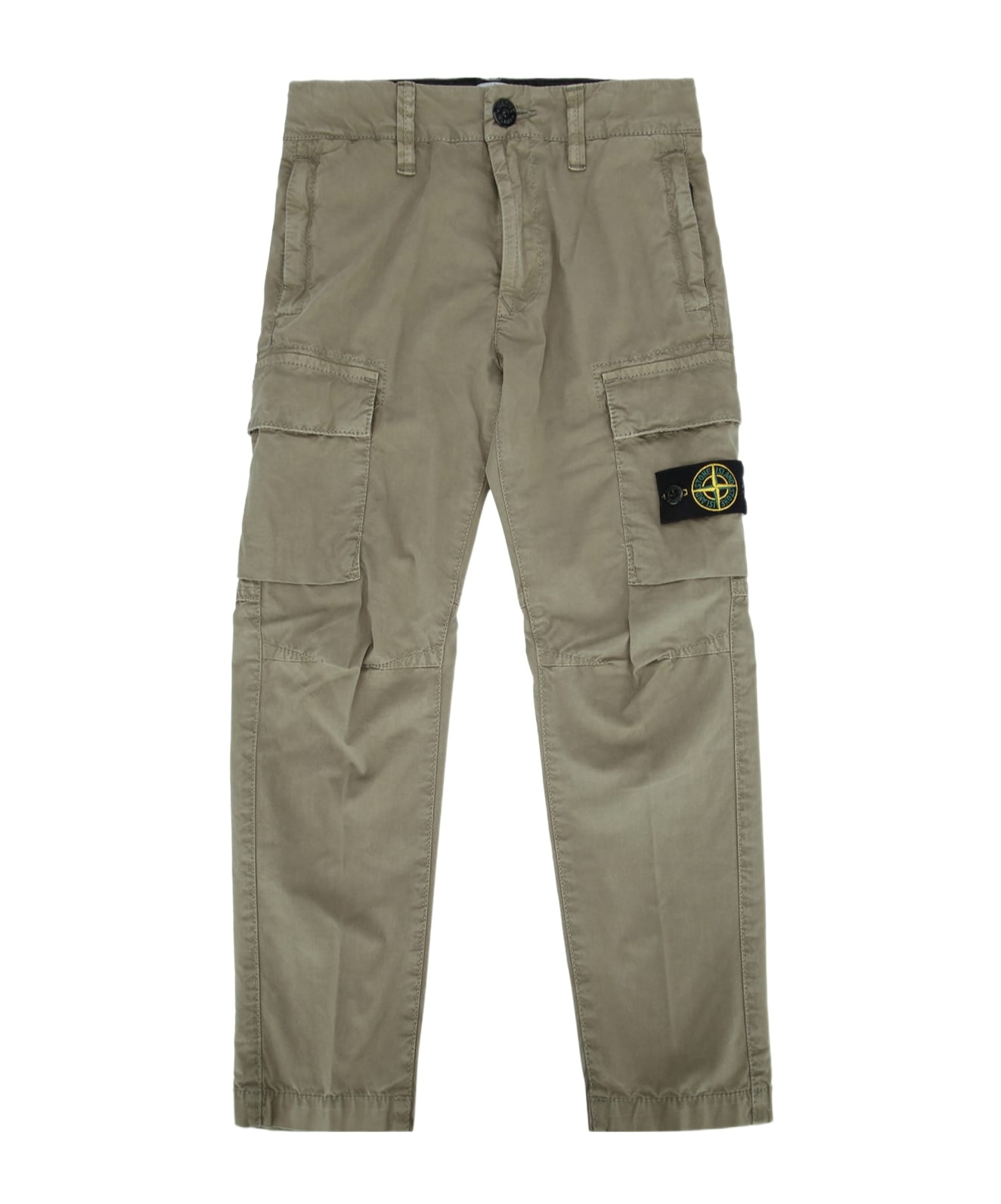 Stone Island Belt Loops Casual Pants In Mud
