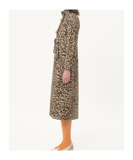 Valentino Leopard Print Belted Coat In Brown