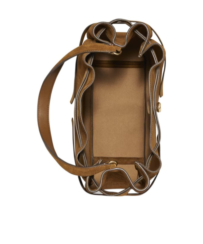 Tory Burch Large Romy Suede Bucket Bag In Brown