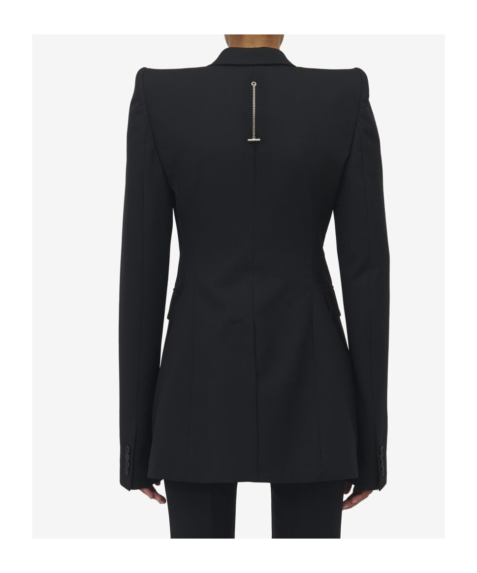 Alexander Mcqueen Fitted Jacket With Bustier Details In Black