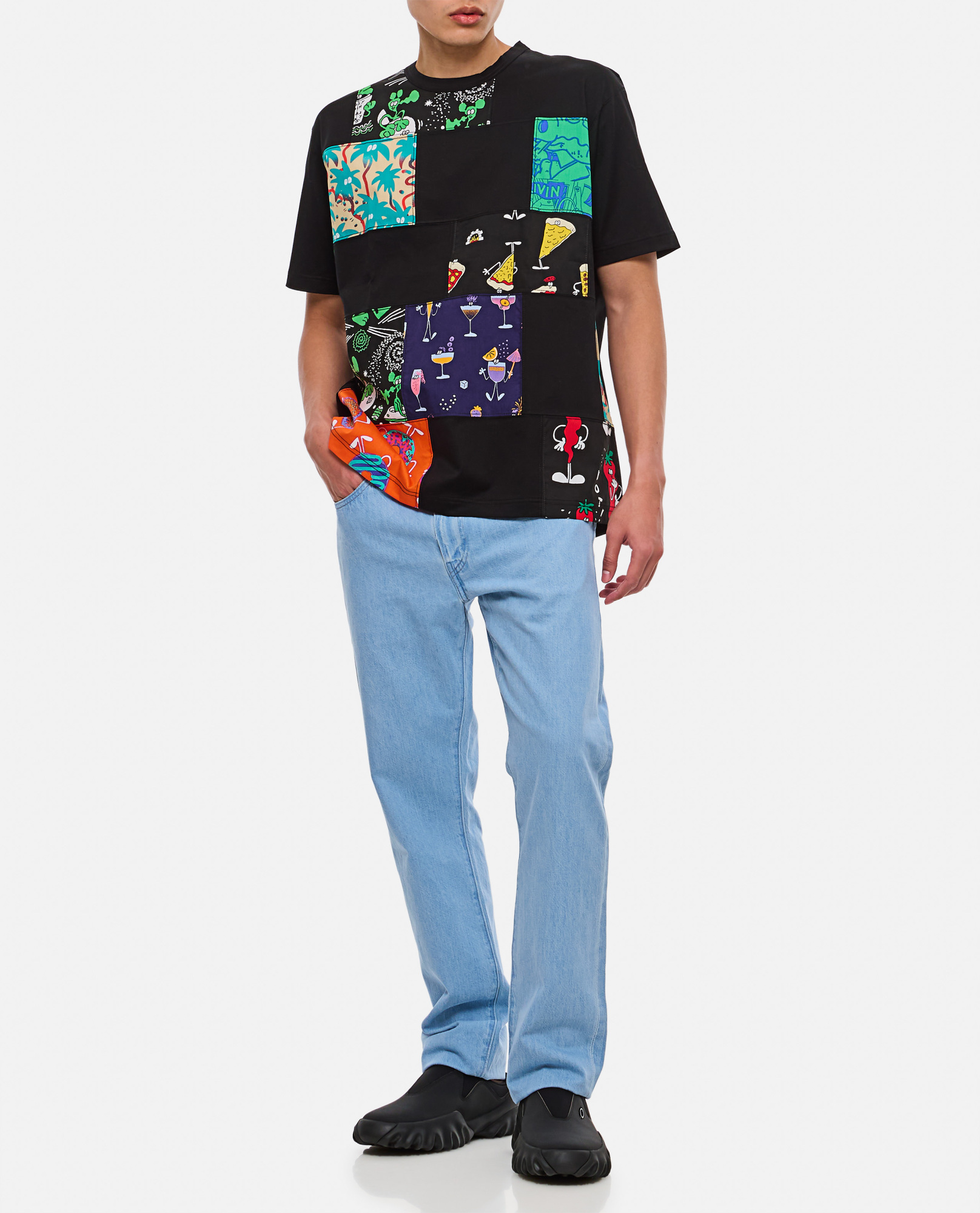 Junya Watanabe Man X Lousy Livin Patchwork Crewneck T-shirt In Black