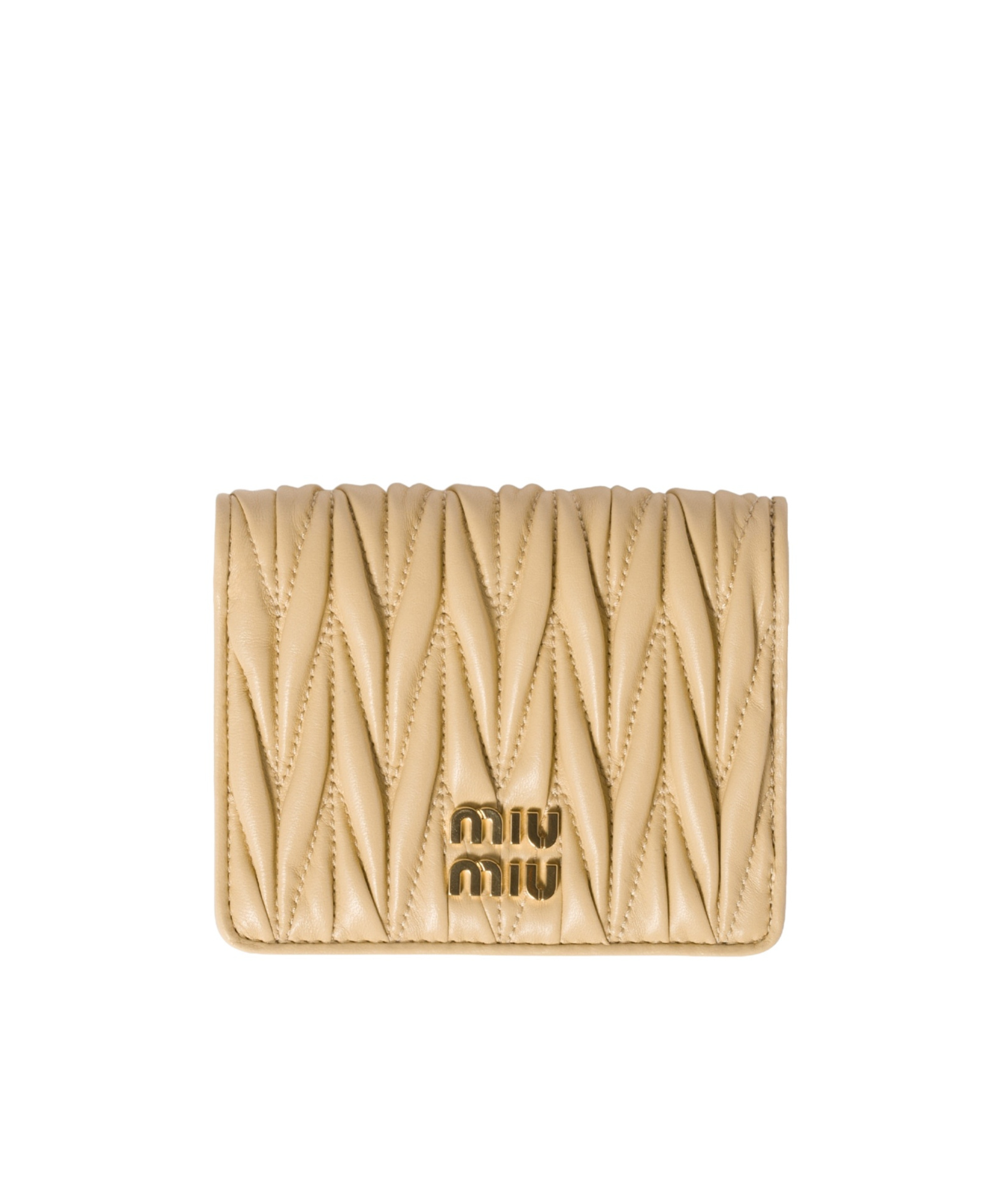 Miu Miu Double-fold Wallet In Nude