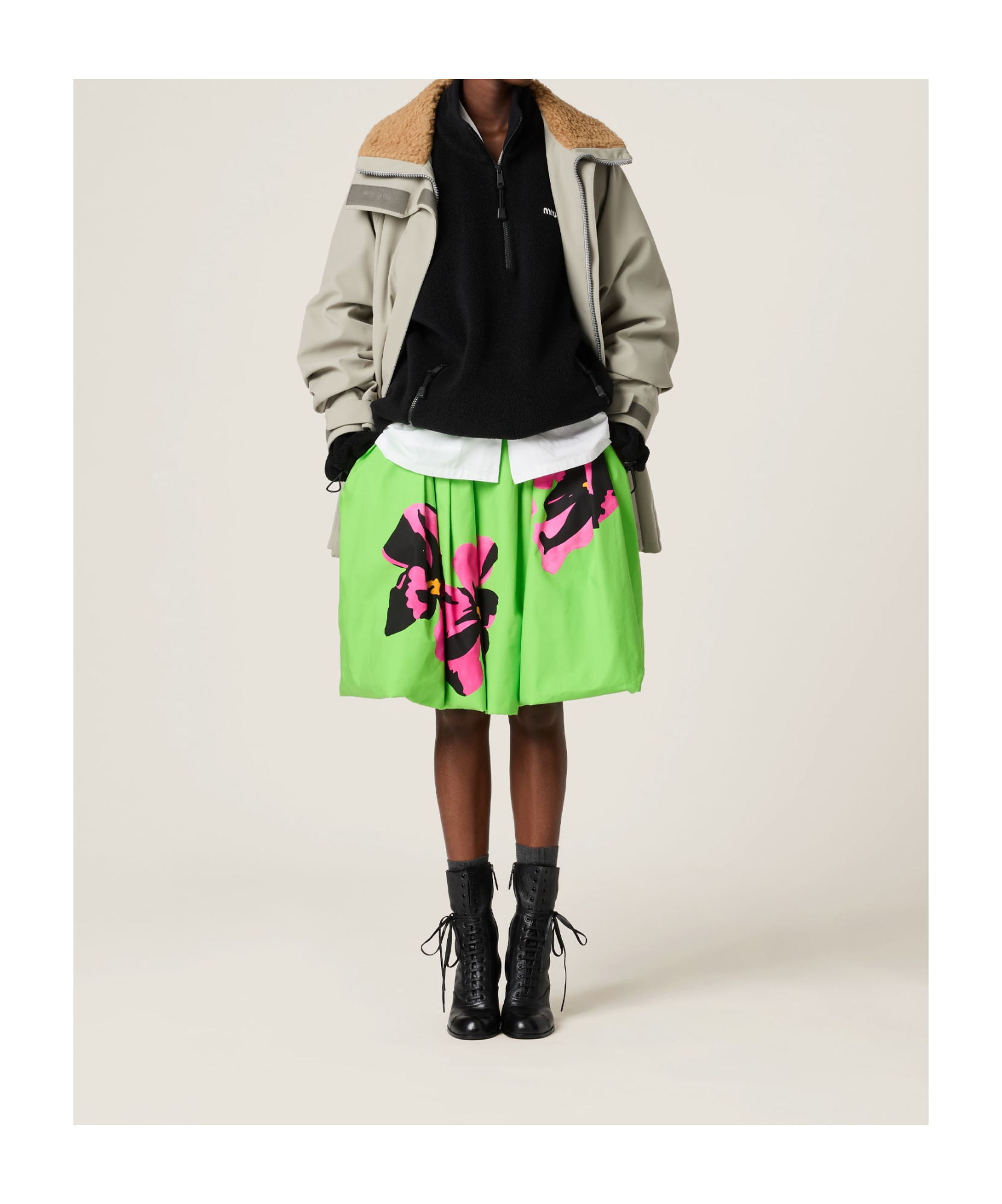 Miu Miu Long-sleeved Casual Jacket In Gray