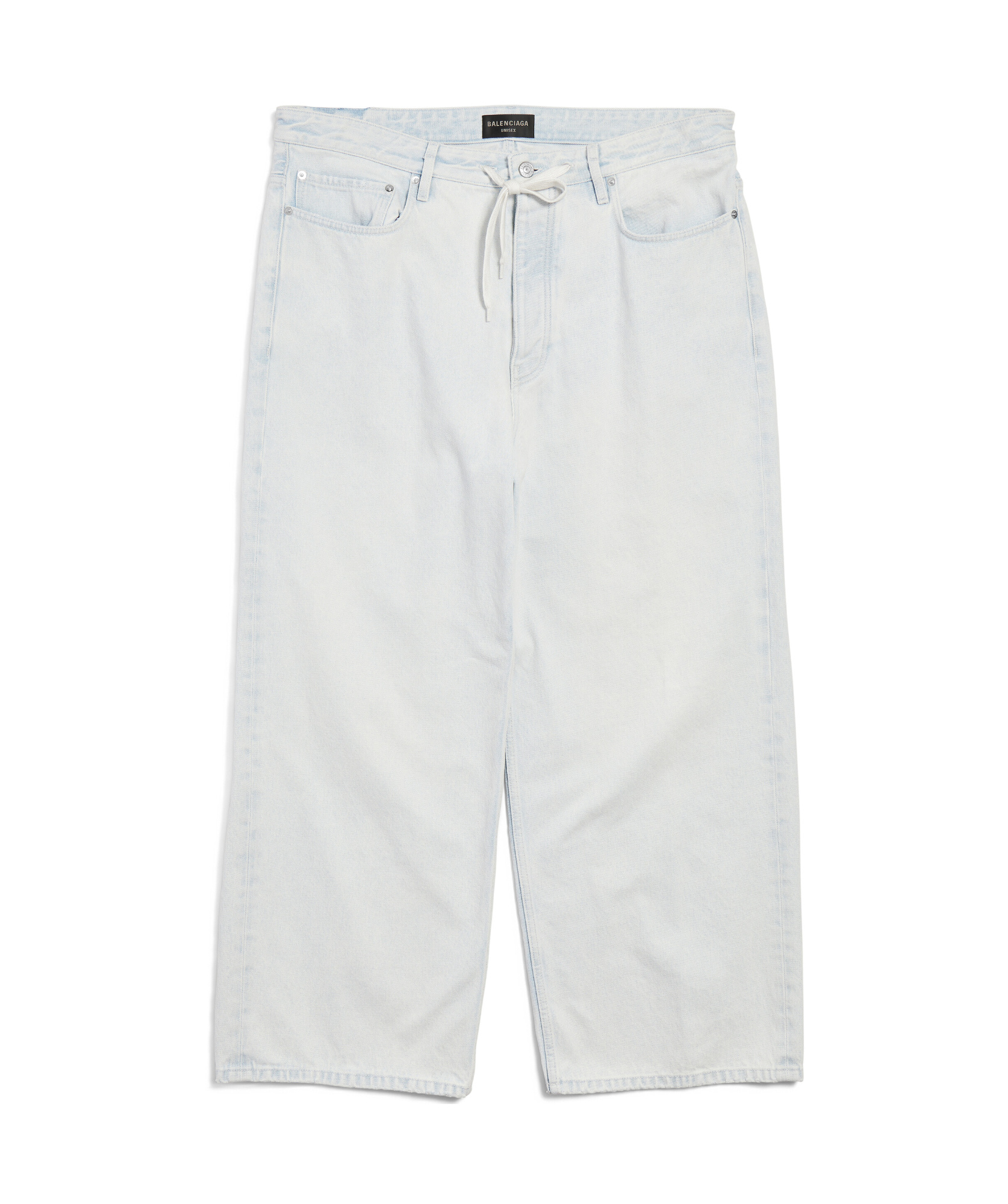 Balenciaga Drawstring Wide-leg Jeans In White