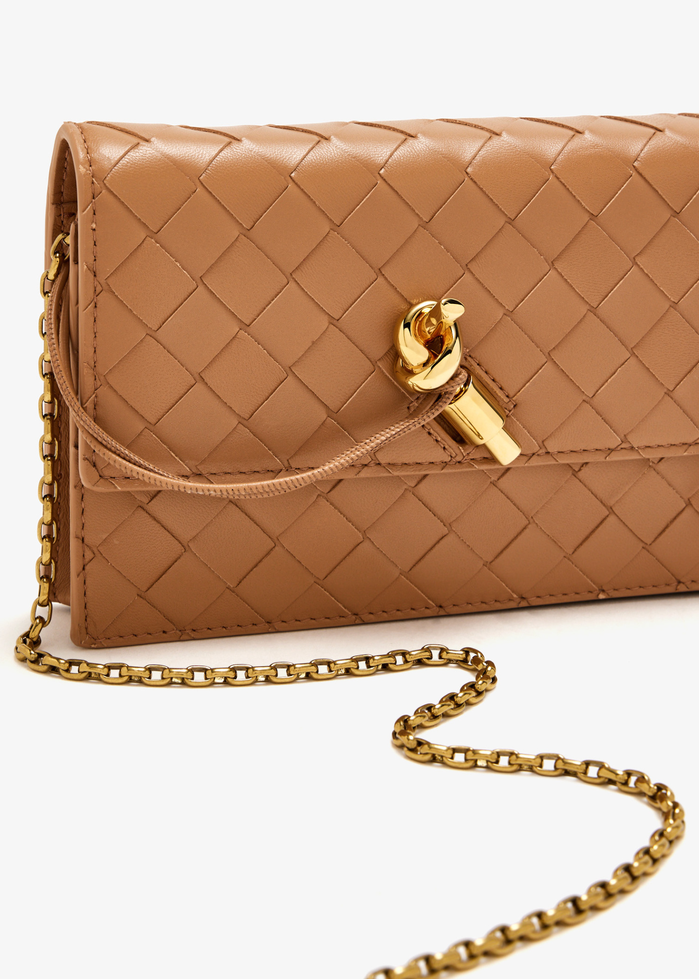 Bottega Veneta Andiamo Chain Wallet In Neutral