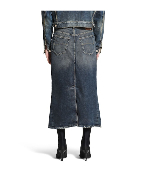 Balenciaga Knee-length Skirt With Pockets And Belt Loops In Blue