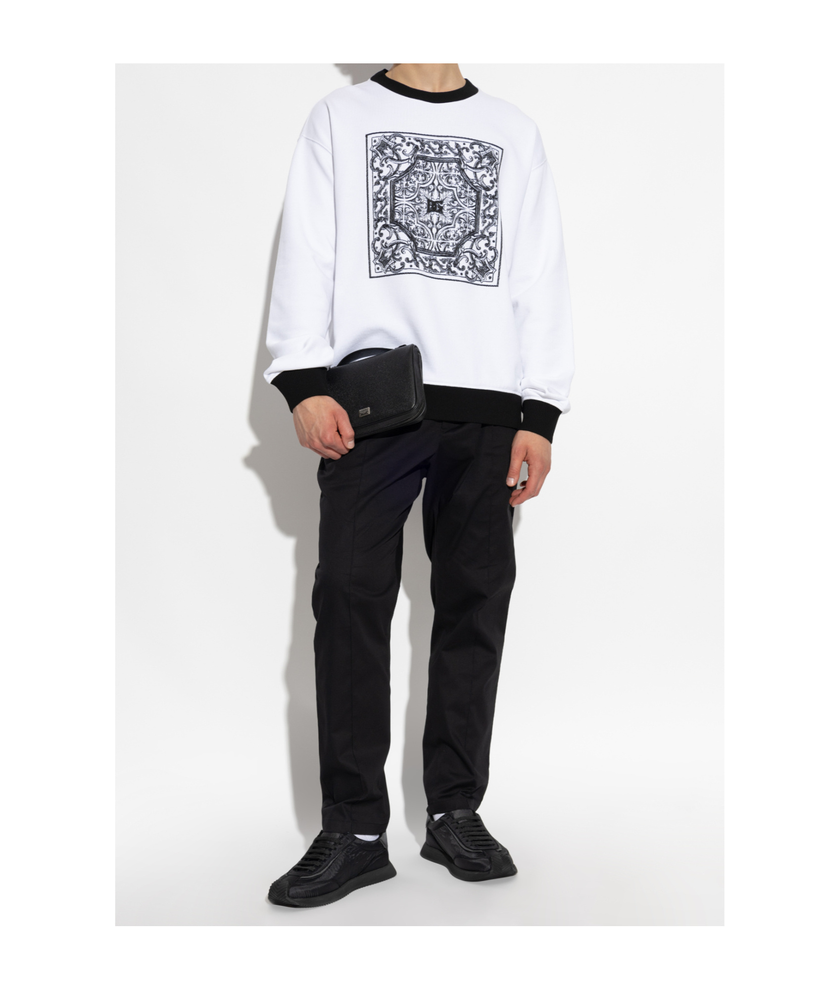 Dolce & Gabbana Baroque-print Sweatshirt In White