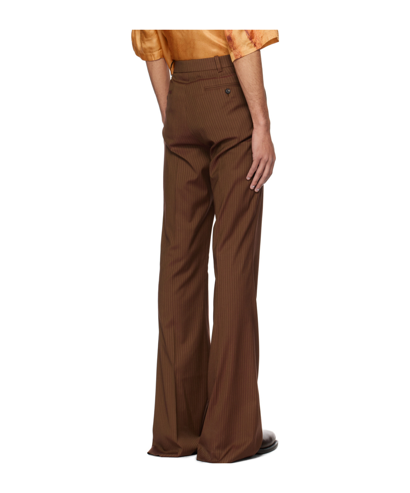 Egonlab Striped Casual Pants In Brown