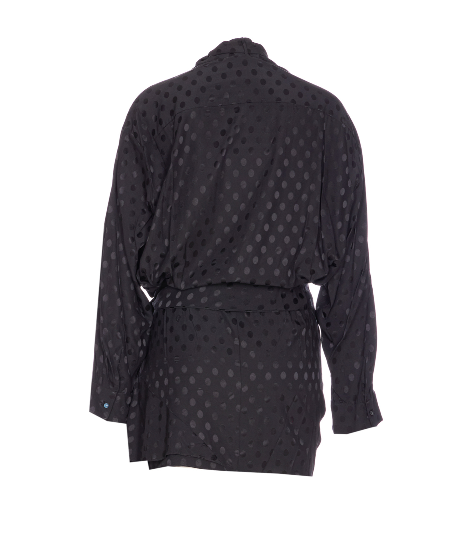 Isabel Marant Dots Print Wrap Dress Belted Waist In Black