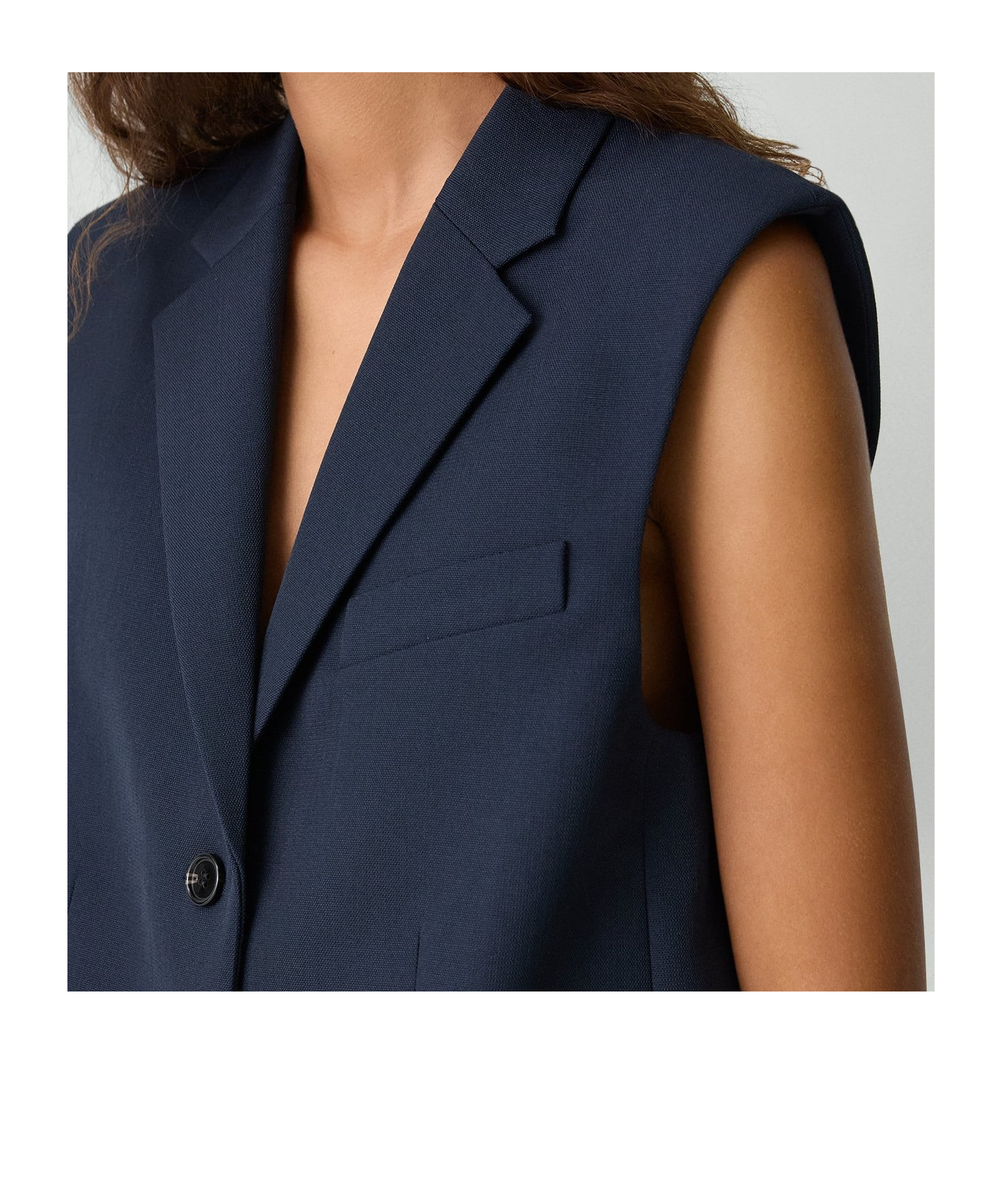 Theory Oversized Vest In Wool-blend In Blue