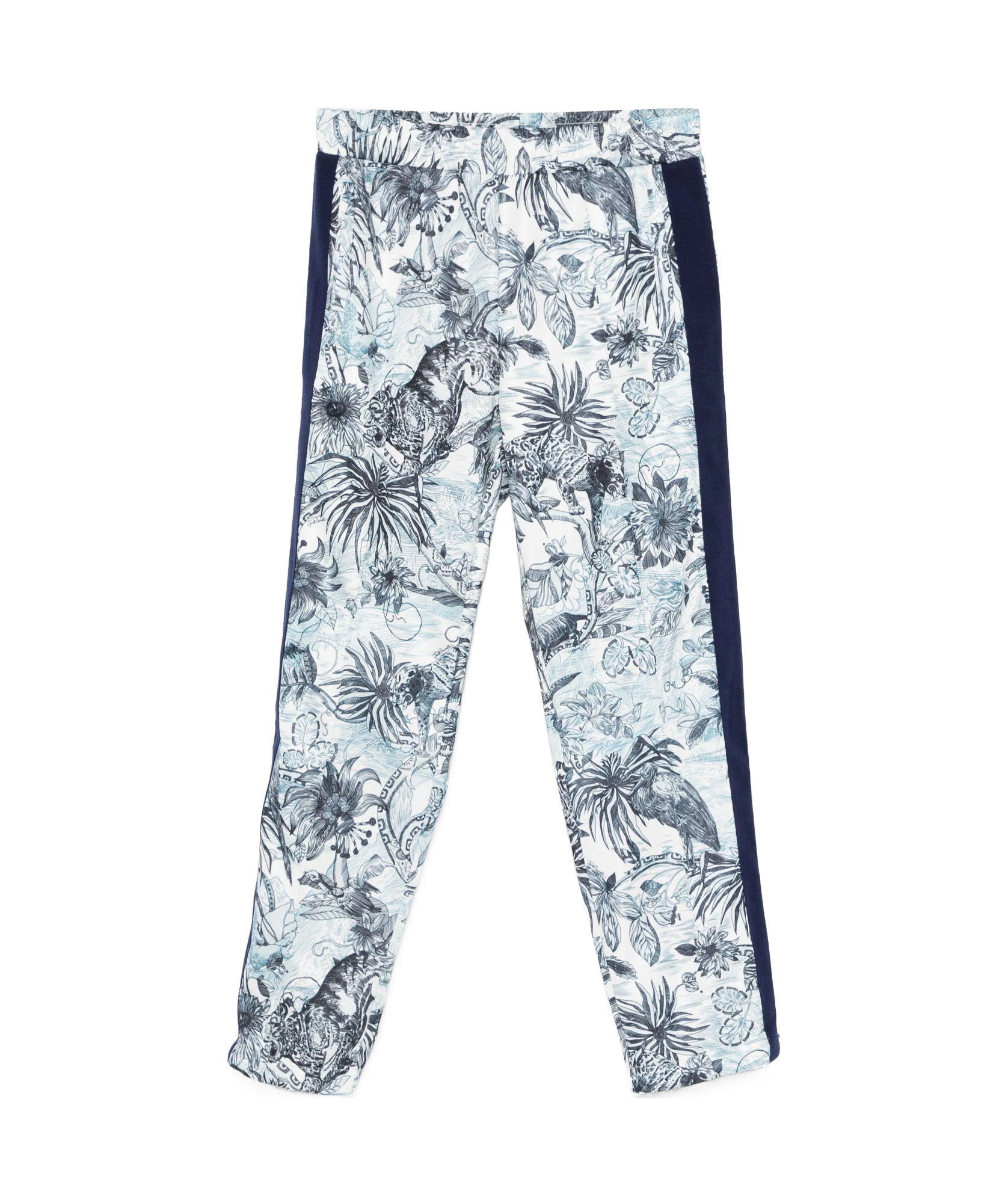 Just Cavalli Jungle-print Track Pants In Blue/white