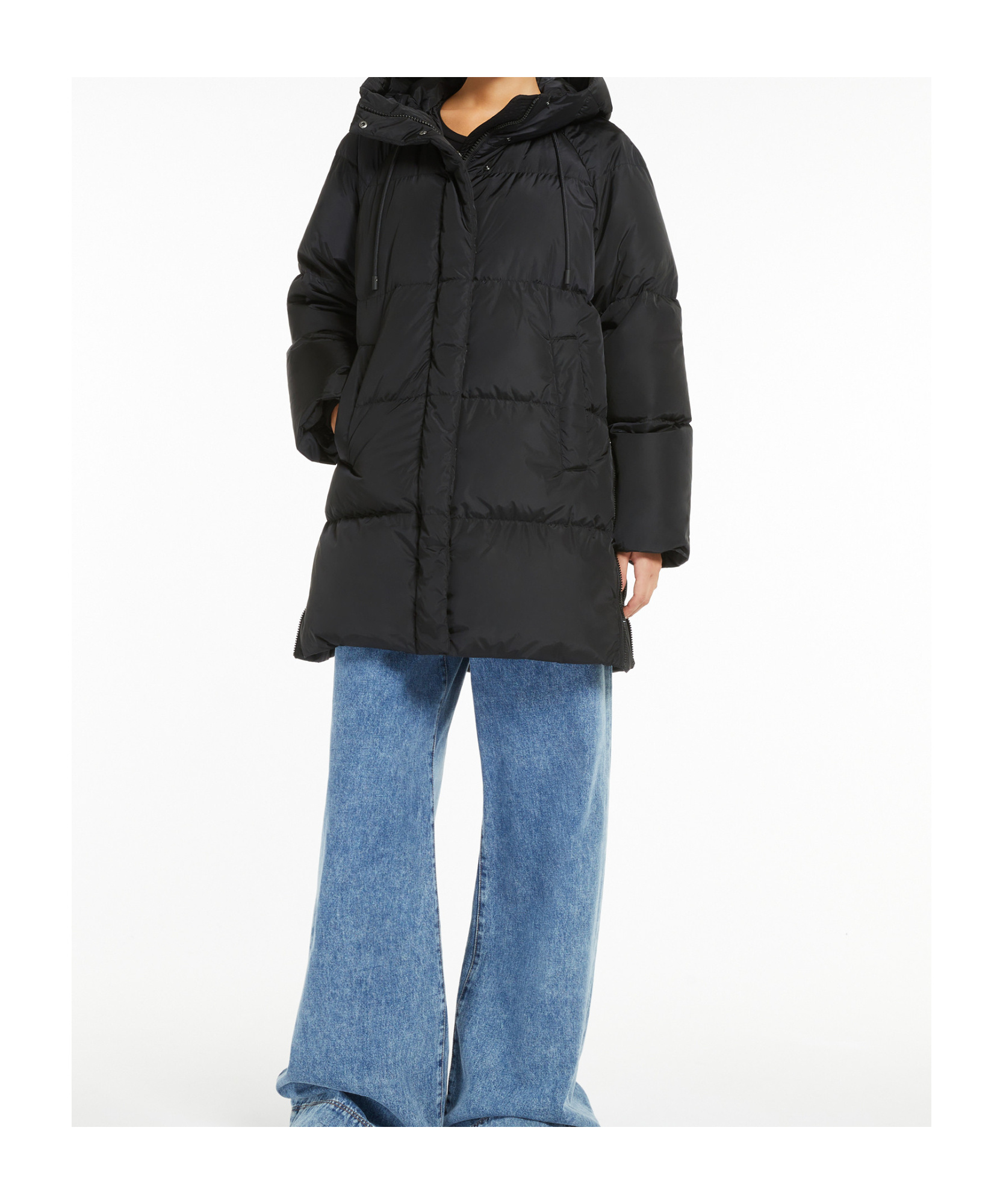 Weekend Max Mara Long-sleeved Parka Coat In Black