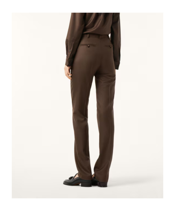 Loro Piana Davey Virgin Wool Straight Pants In Brown