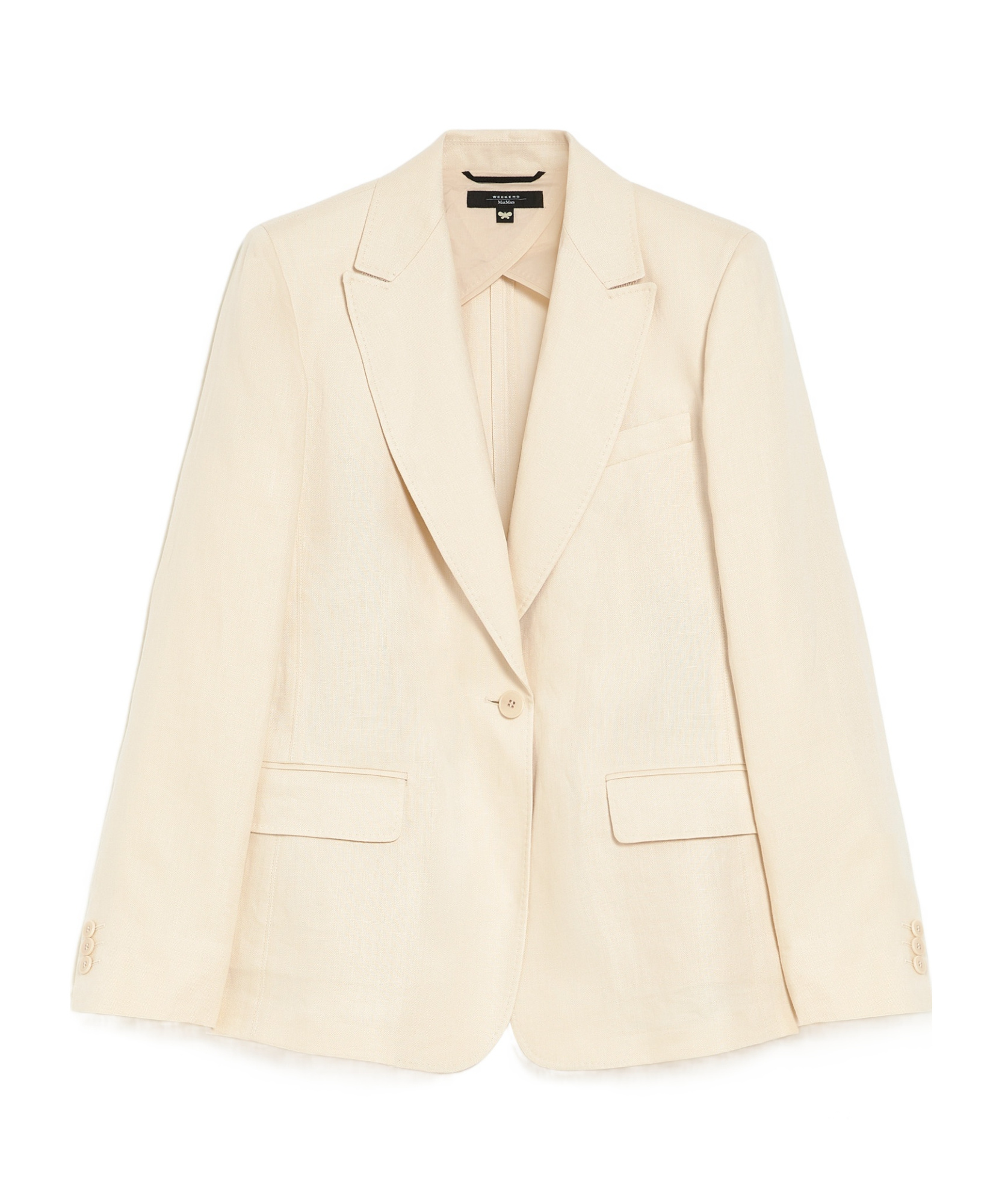 Weekend Max Mara Natural Stretch Wool Blazer In Ivory