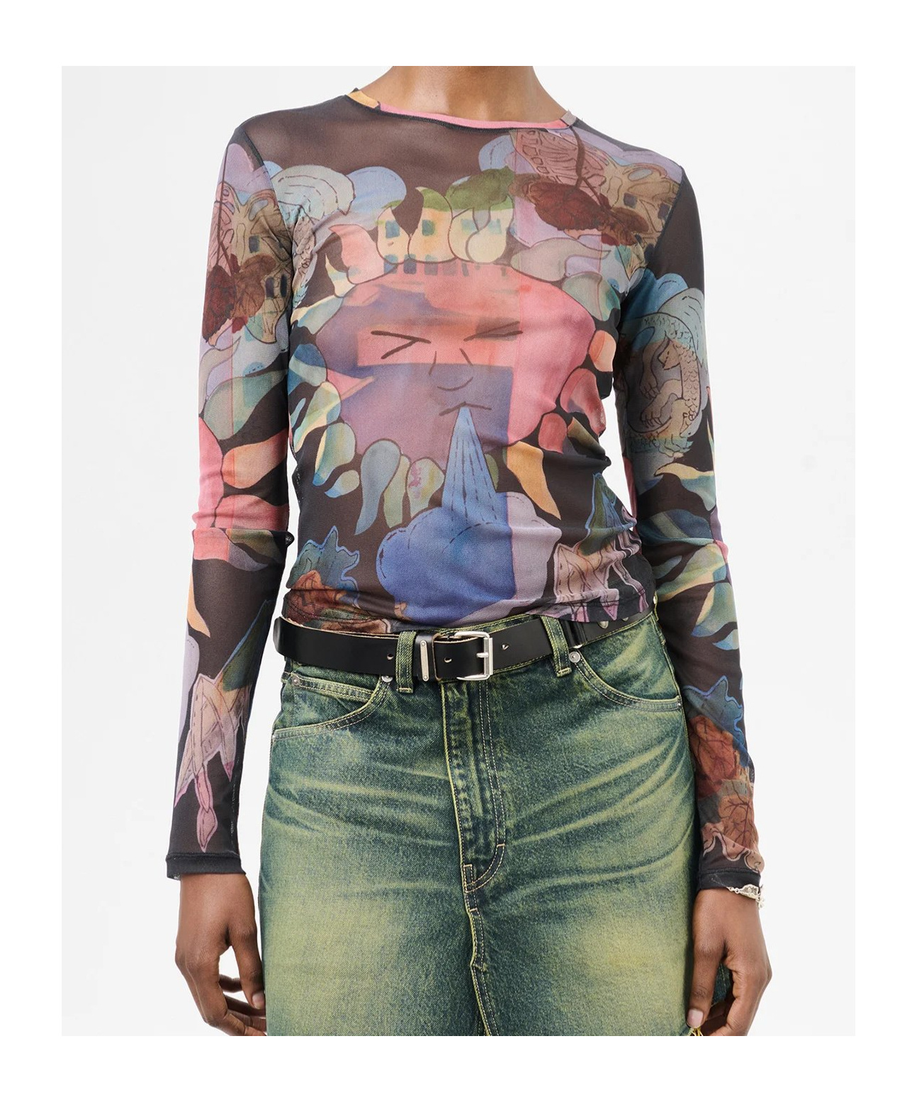 Our Legacy Open-necked Black Shirt In Multicolor