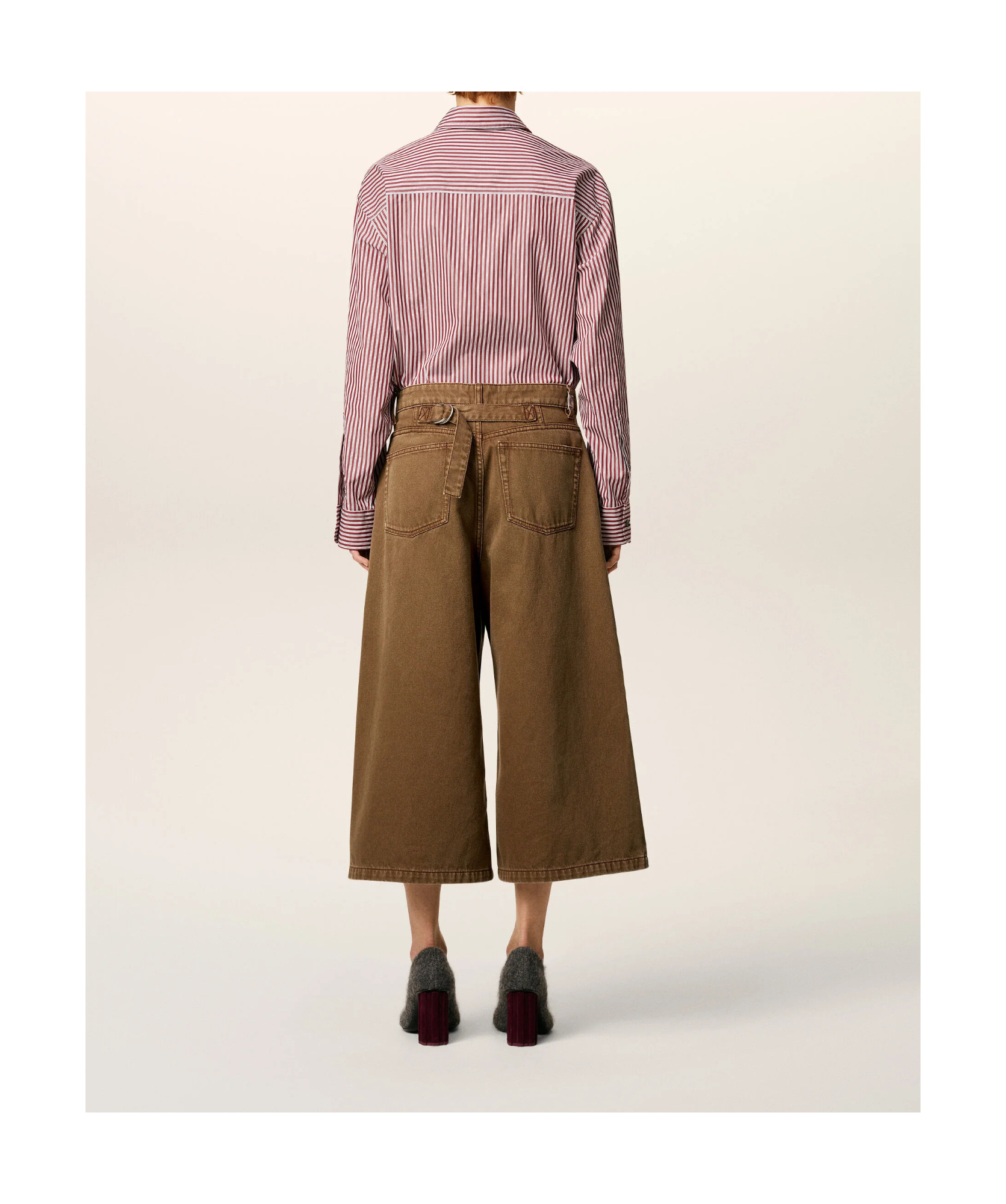 Ami Alexandre Mattiussi Casual Denim Bermuda Shorts Featuring Pockets In Brown