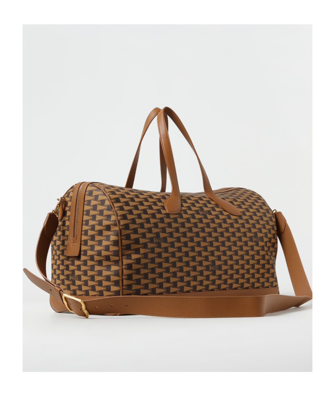 Bally Logo Travel Bag In Brown