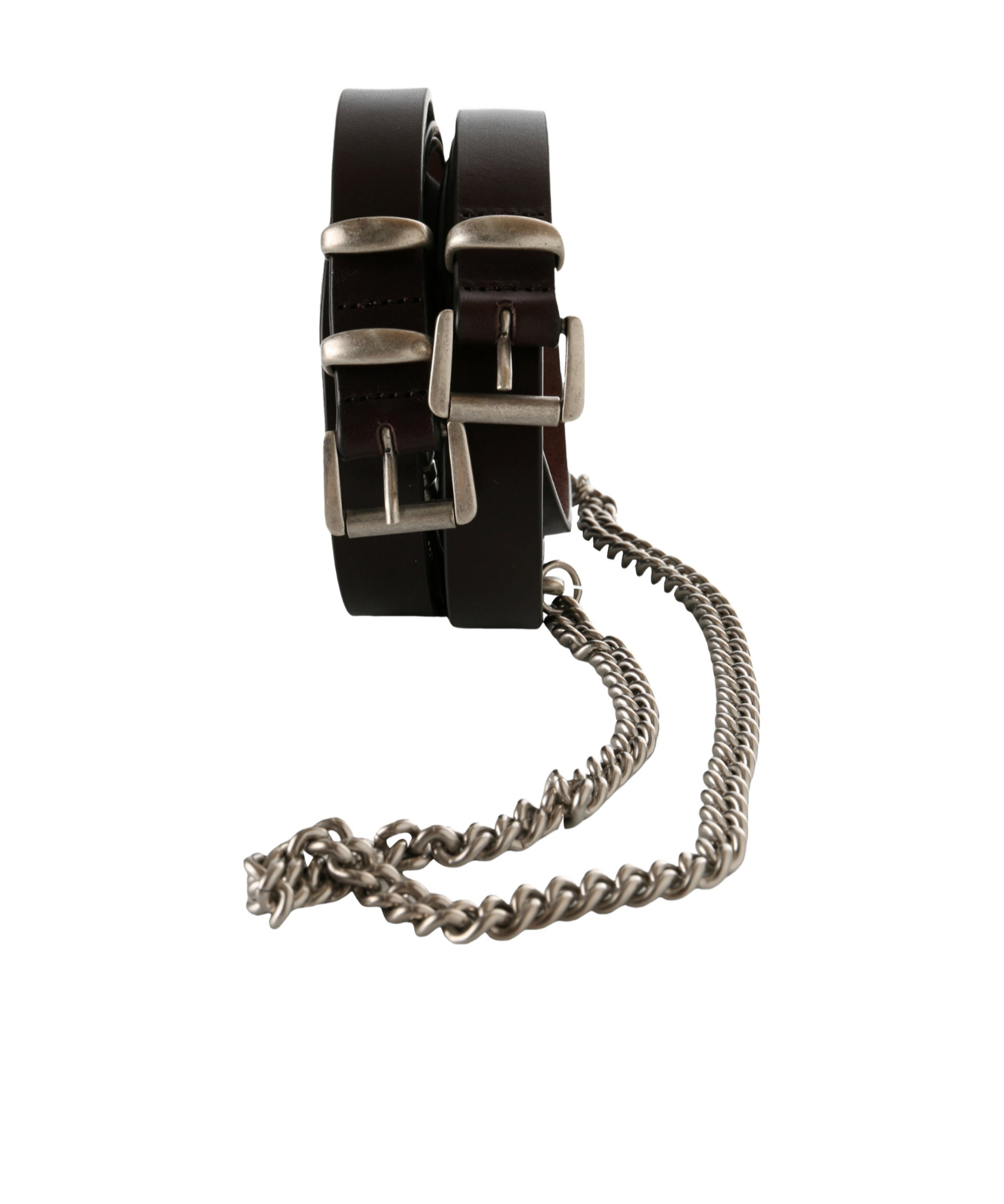 Ann Demeulemeester Oily Calf Skin Luen 4cm Multi Belt In Gold