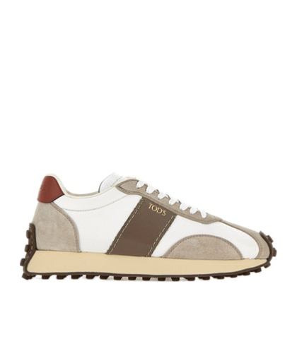 TOD'S SUEDE-TRIMMED SNEAKERS 