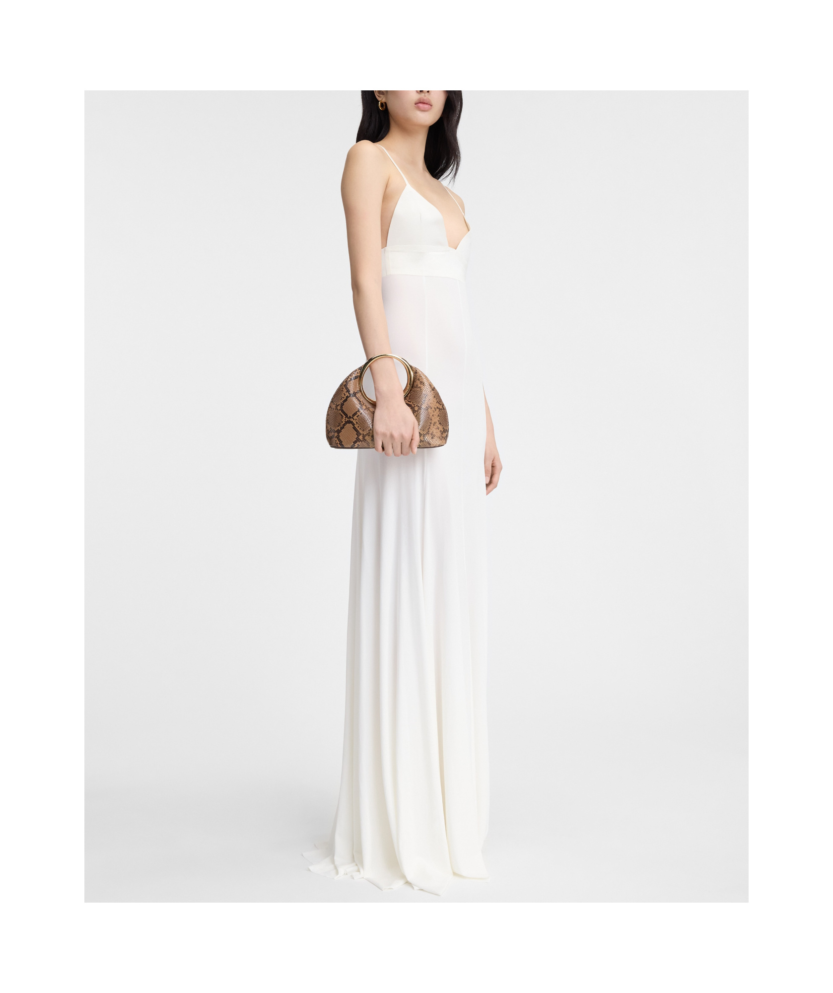 Jacquemus Thin Strapless Evening Dress In White
