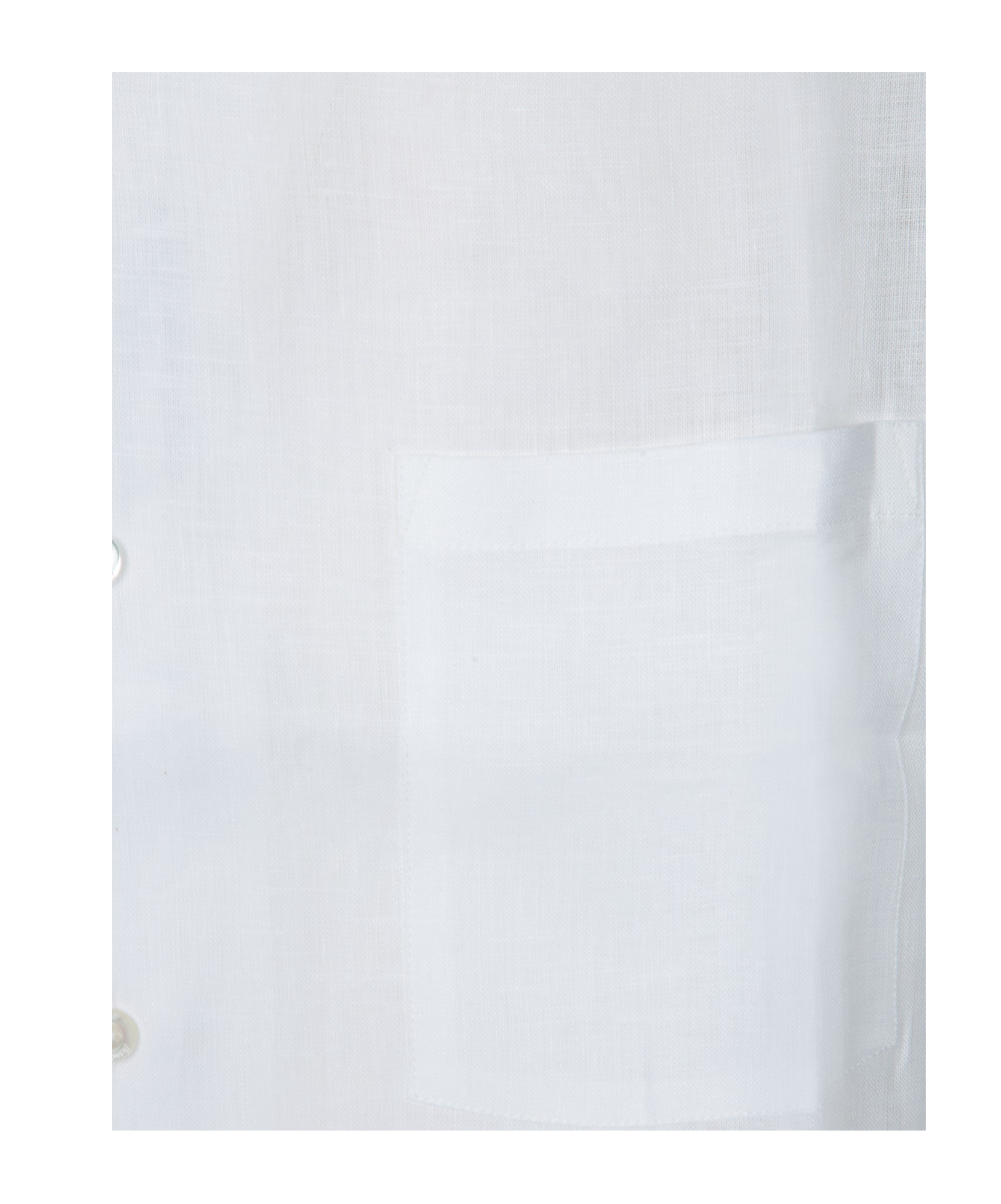 Herno Short-sleeved White Linen Shirt With Classic Collar In White